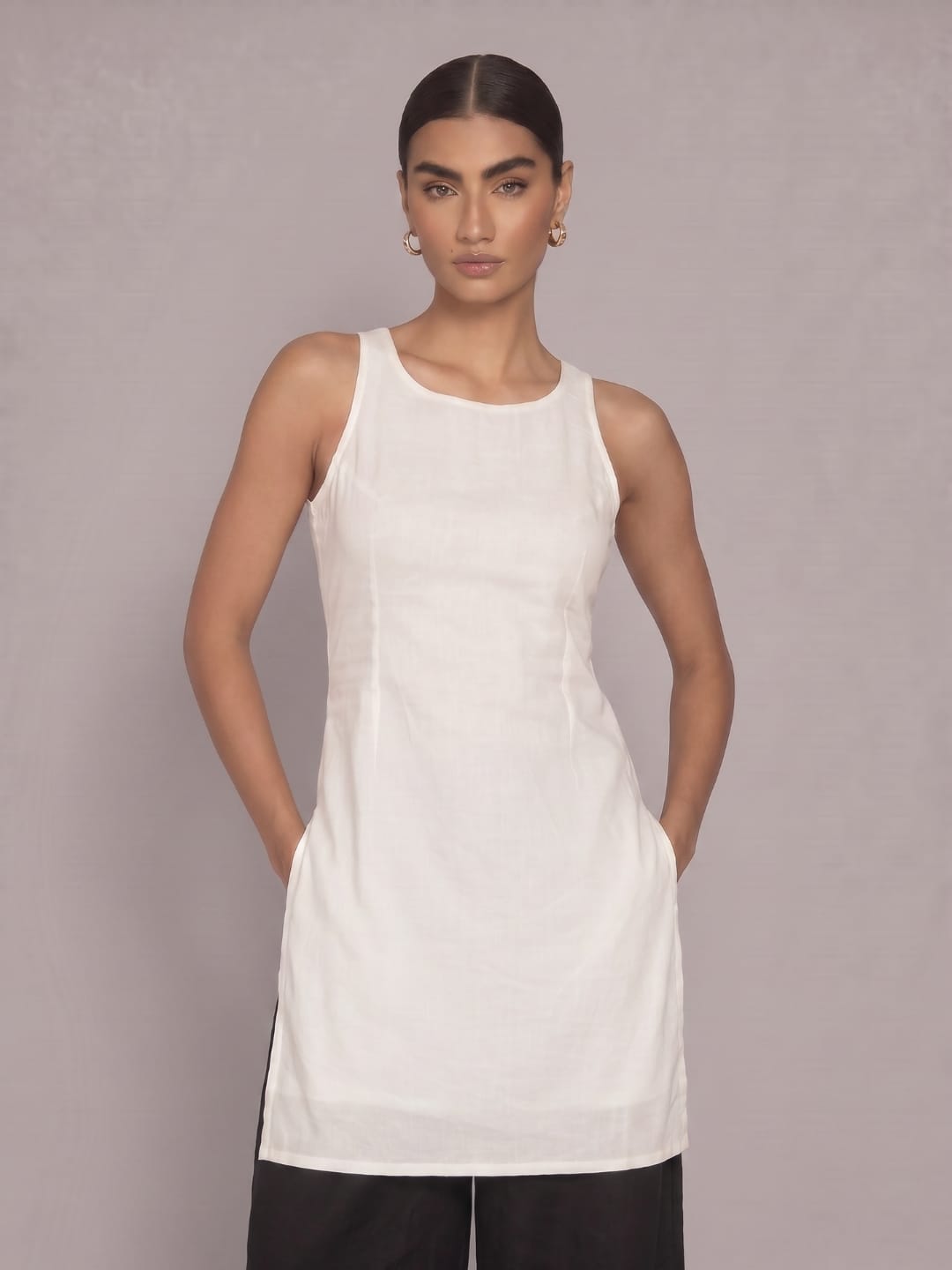 Saba Plain Round Neck Kurti