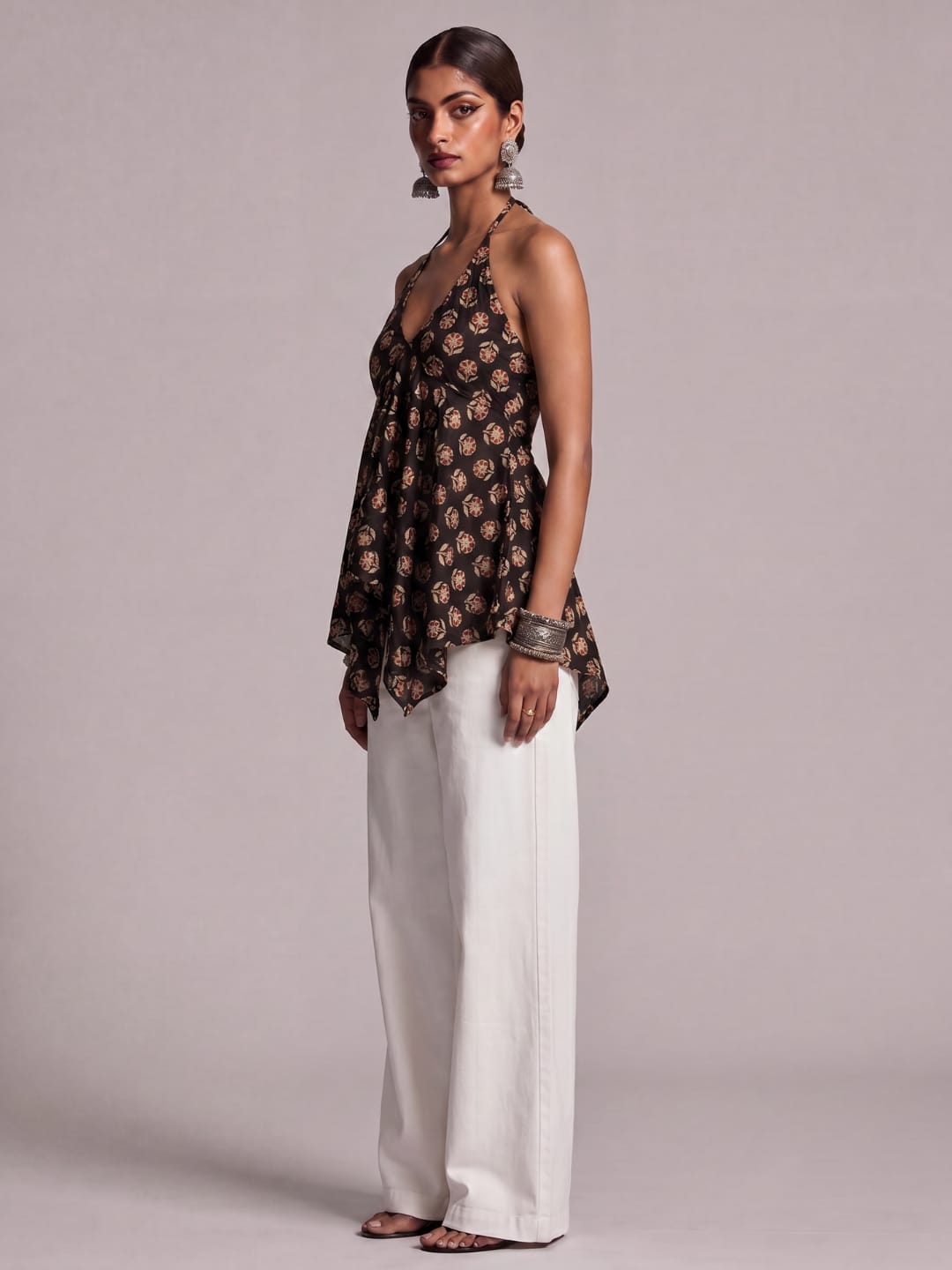 Saral Asymmetrical Tie - Up Top