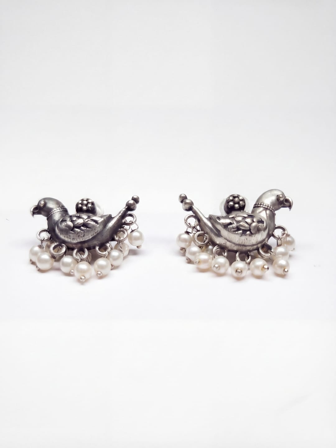 Bird Pearl Stud Earrings