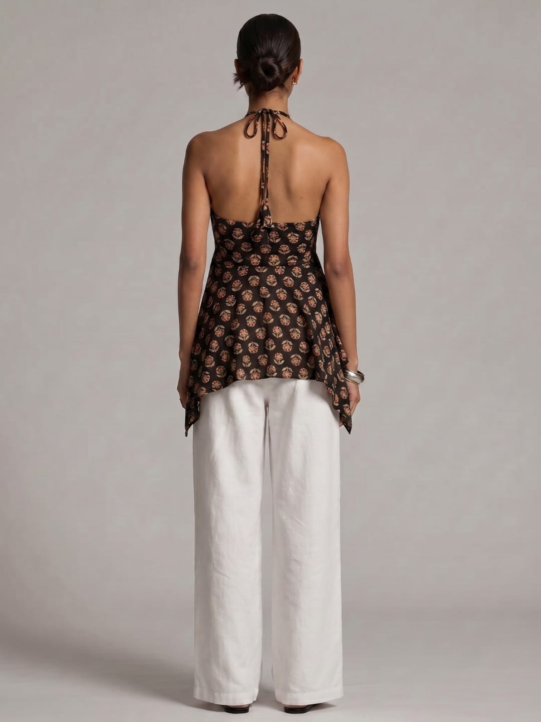 Saral Asymmetrical Tie - Up Top
