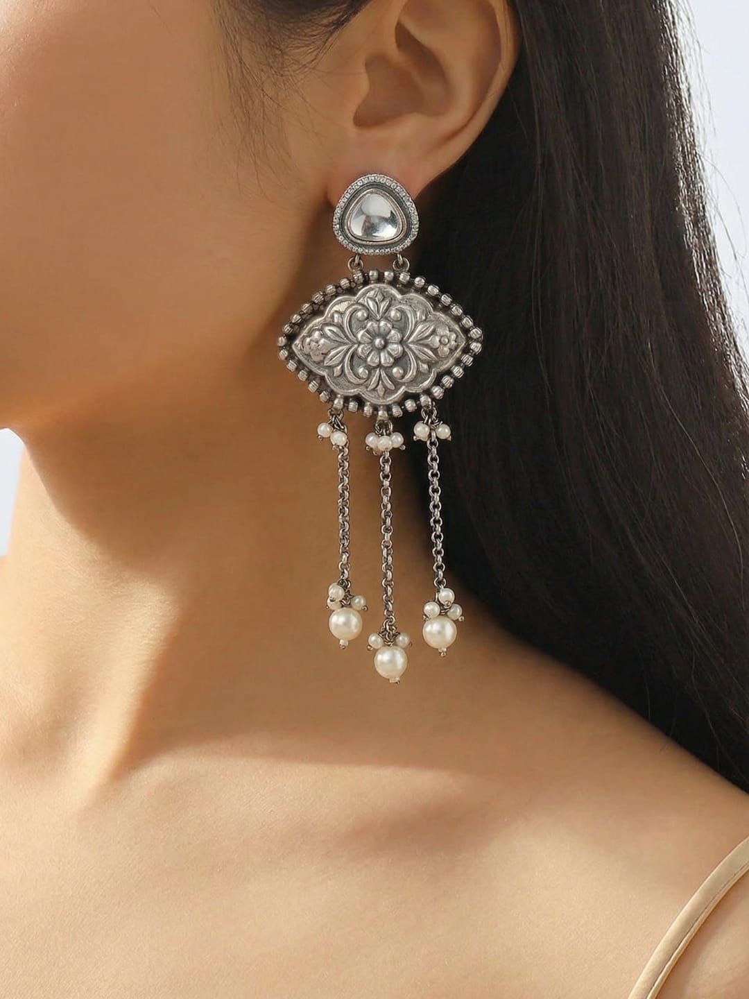 Saaj Chain Dangler Earrings