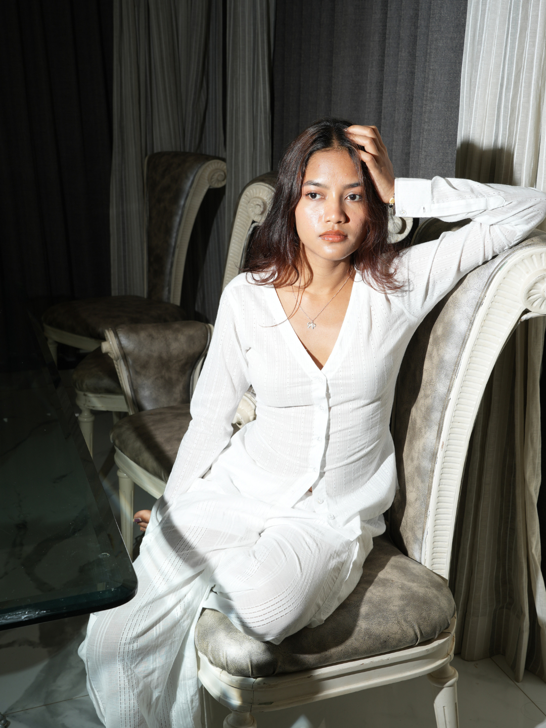 Neer Jacquard Corset Shirt