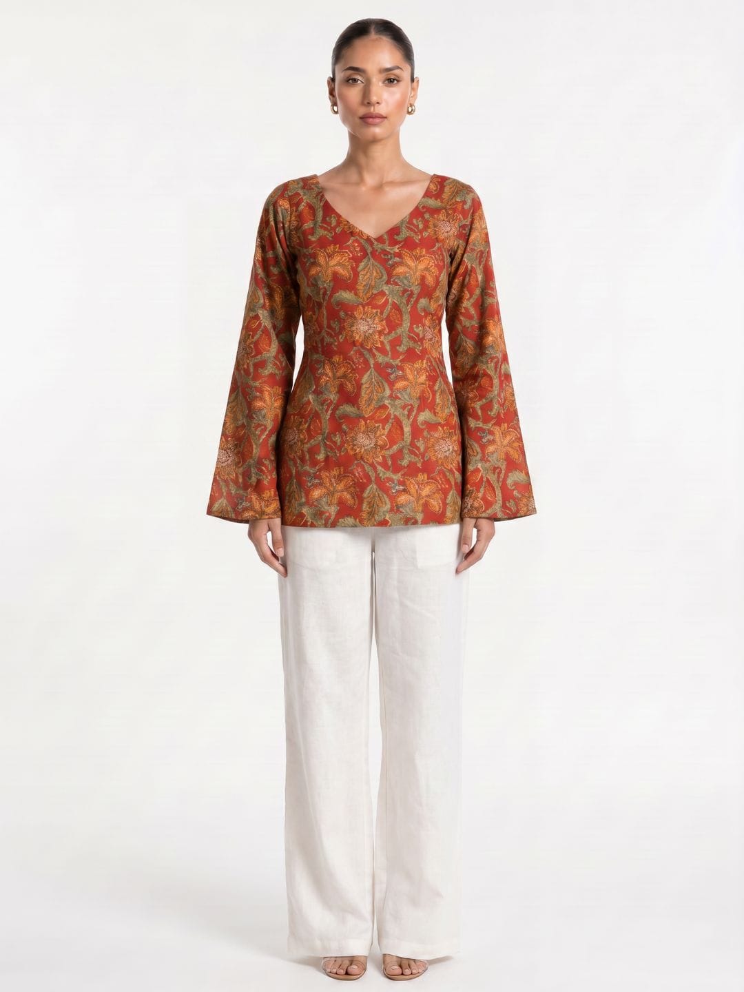 Kareen Backless Sleeved Corset Kurti