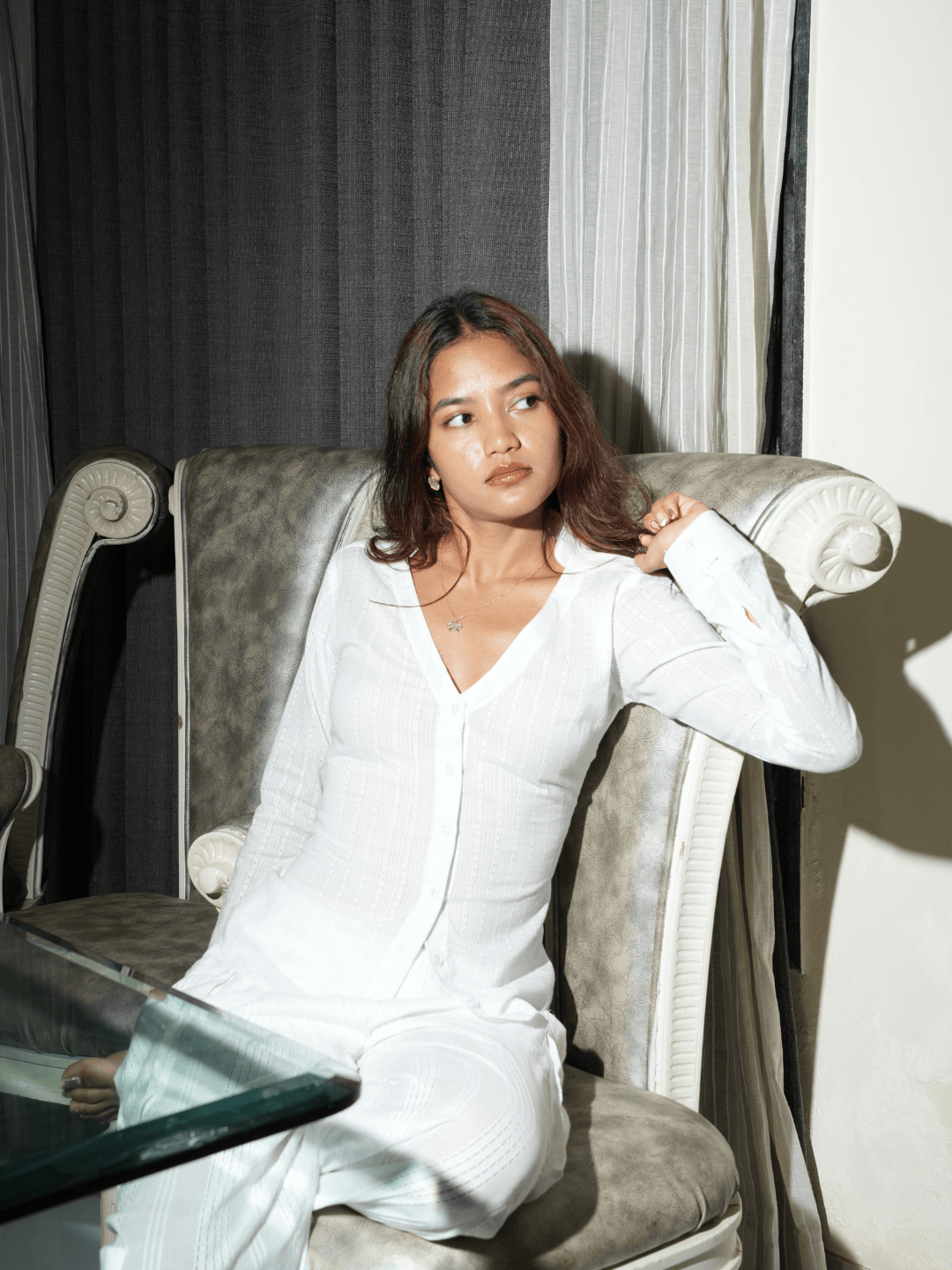 Neer Jacquard Corset Shirt