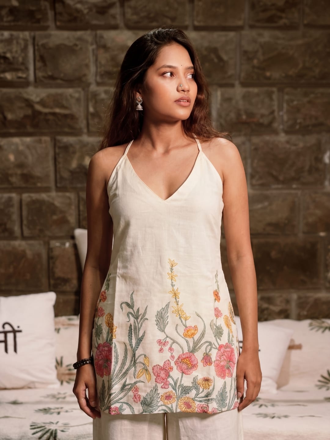 Zaya Halterneck Kurti Pant Set