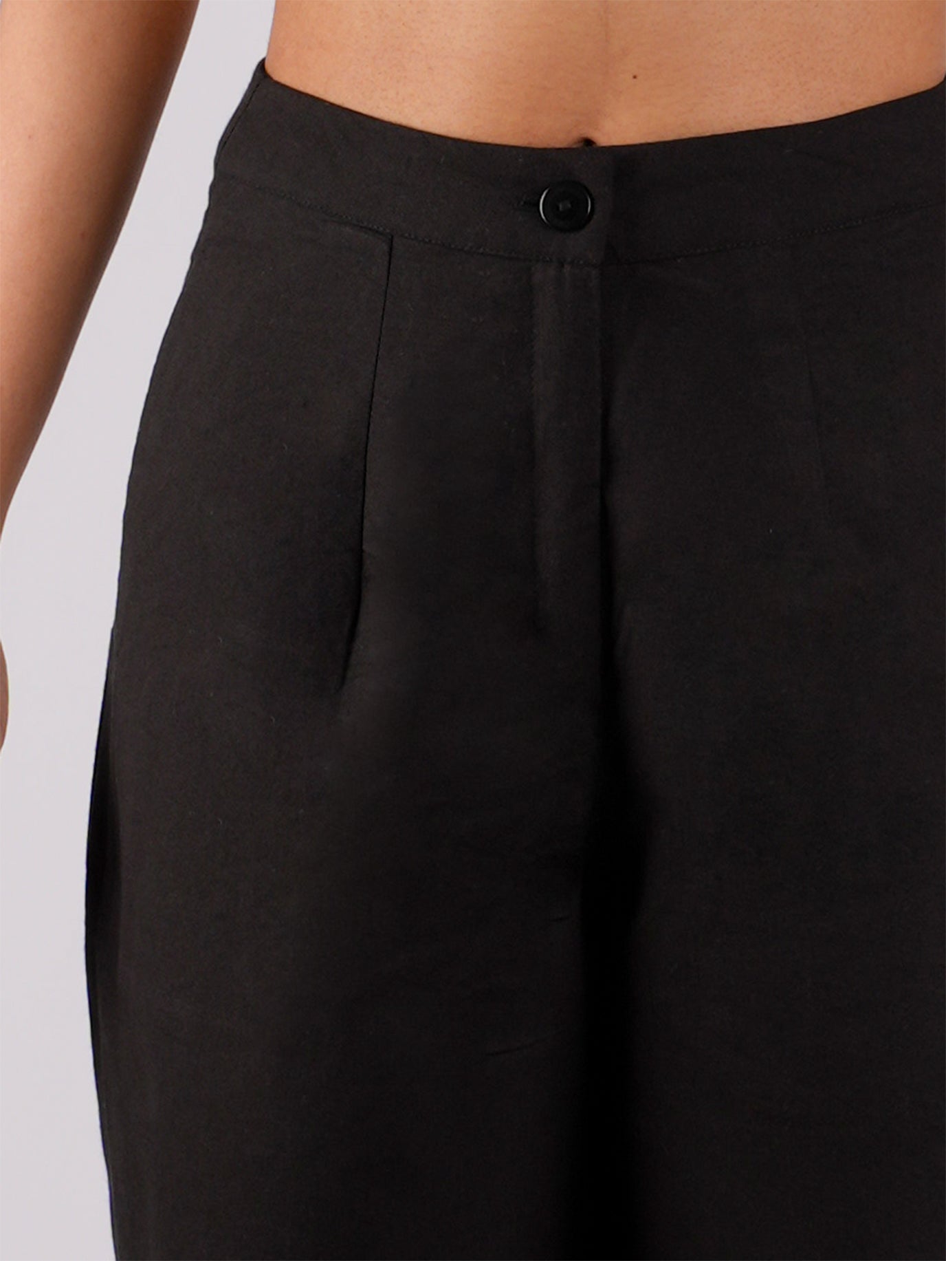 Black Cotton Pants