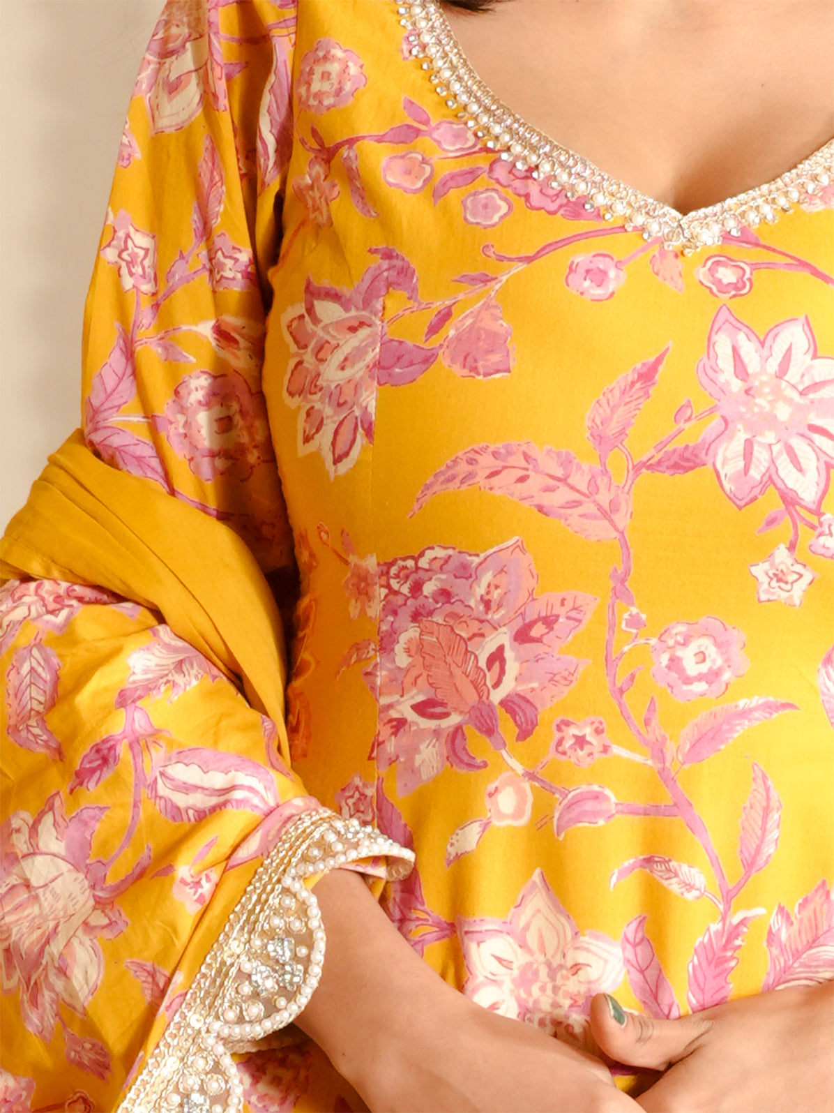 Inaaz Sleeved Corset Kurti with Sharara & Dupatta Set