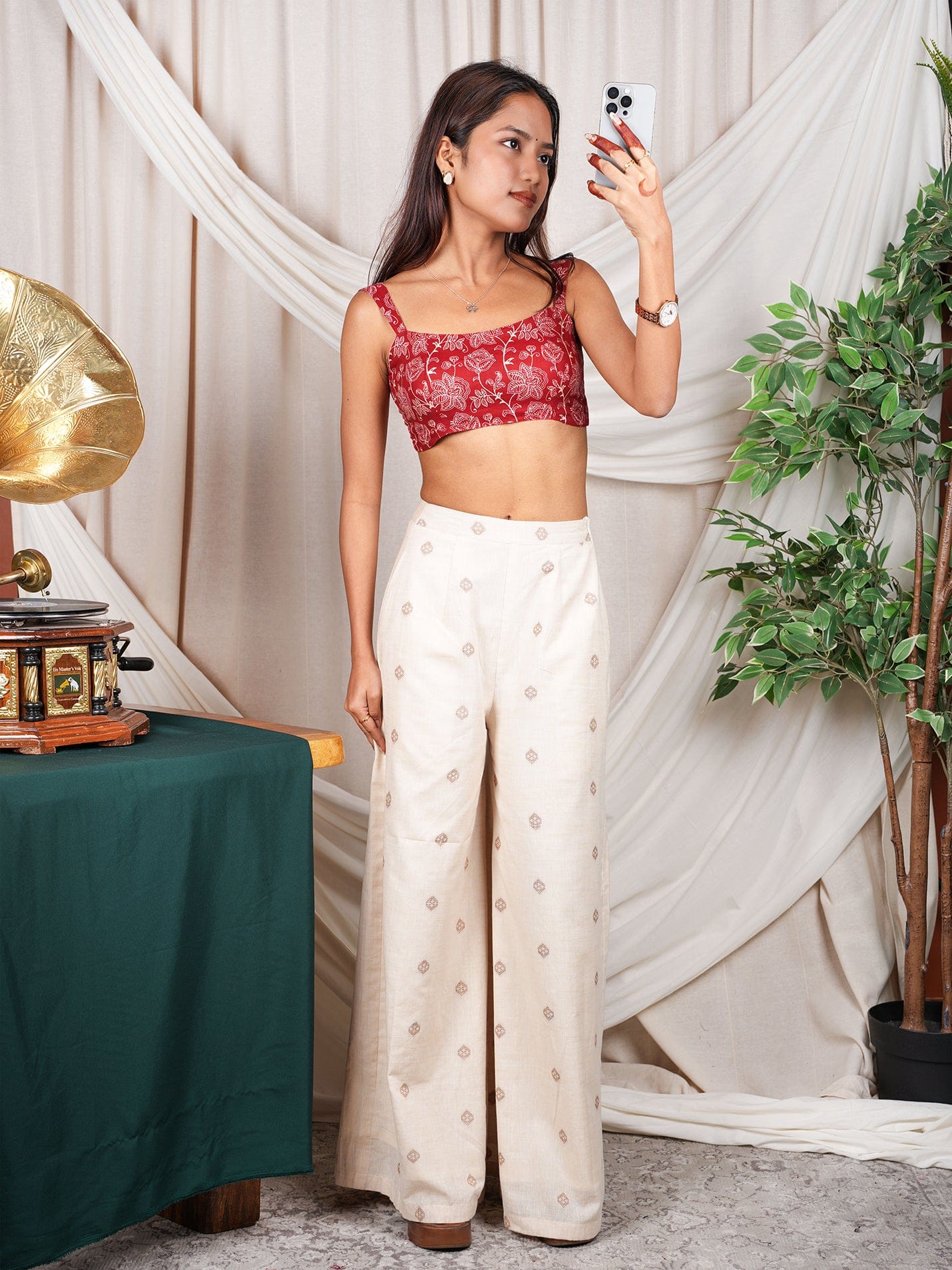 Ahiliya Printed Top with Wide Leg Pants set