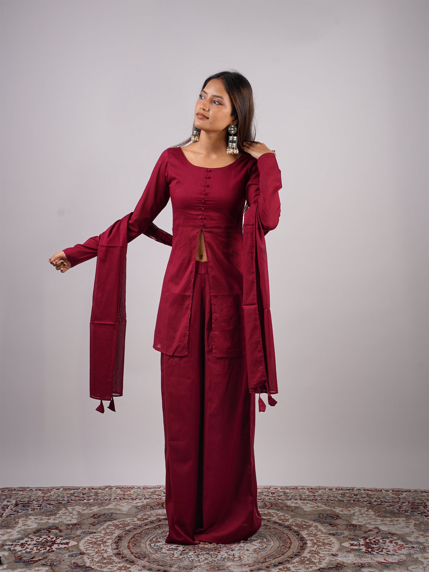 Kareena Mul Kurti Pant Dupatta Set