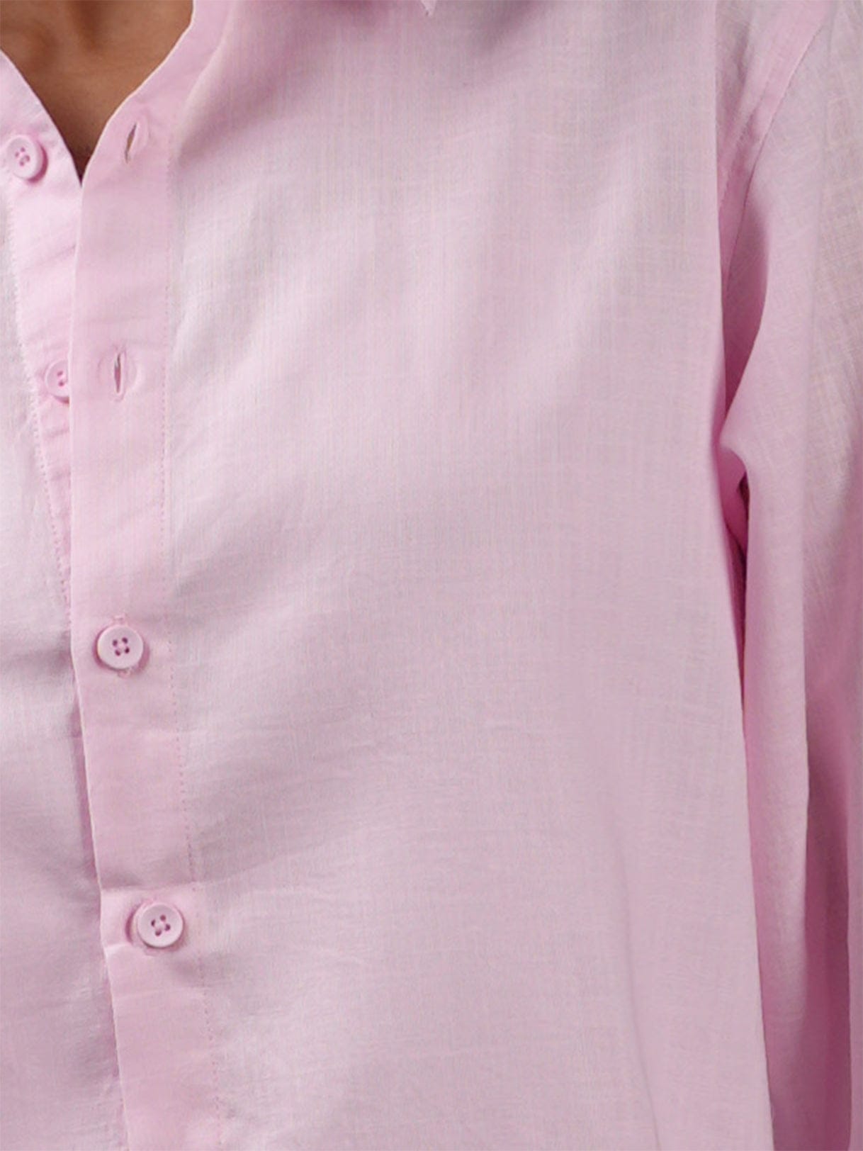 Oversized Pink Linen Shirt