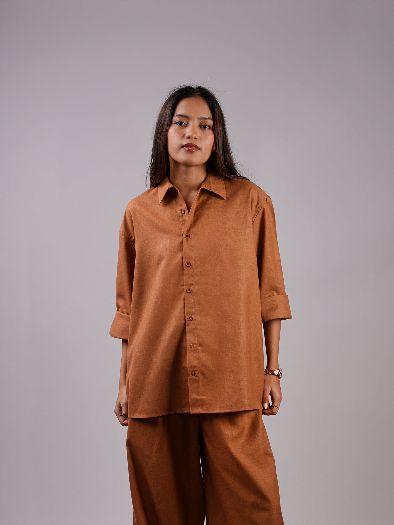 Oversized Brown Shirt