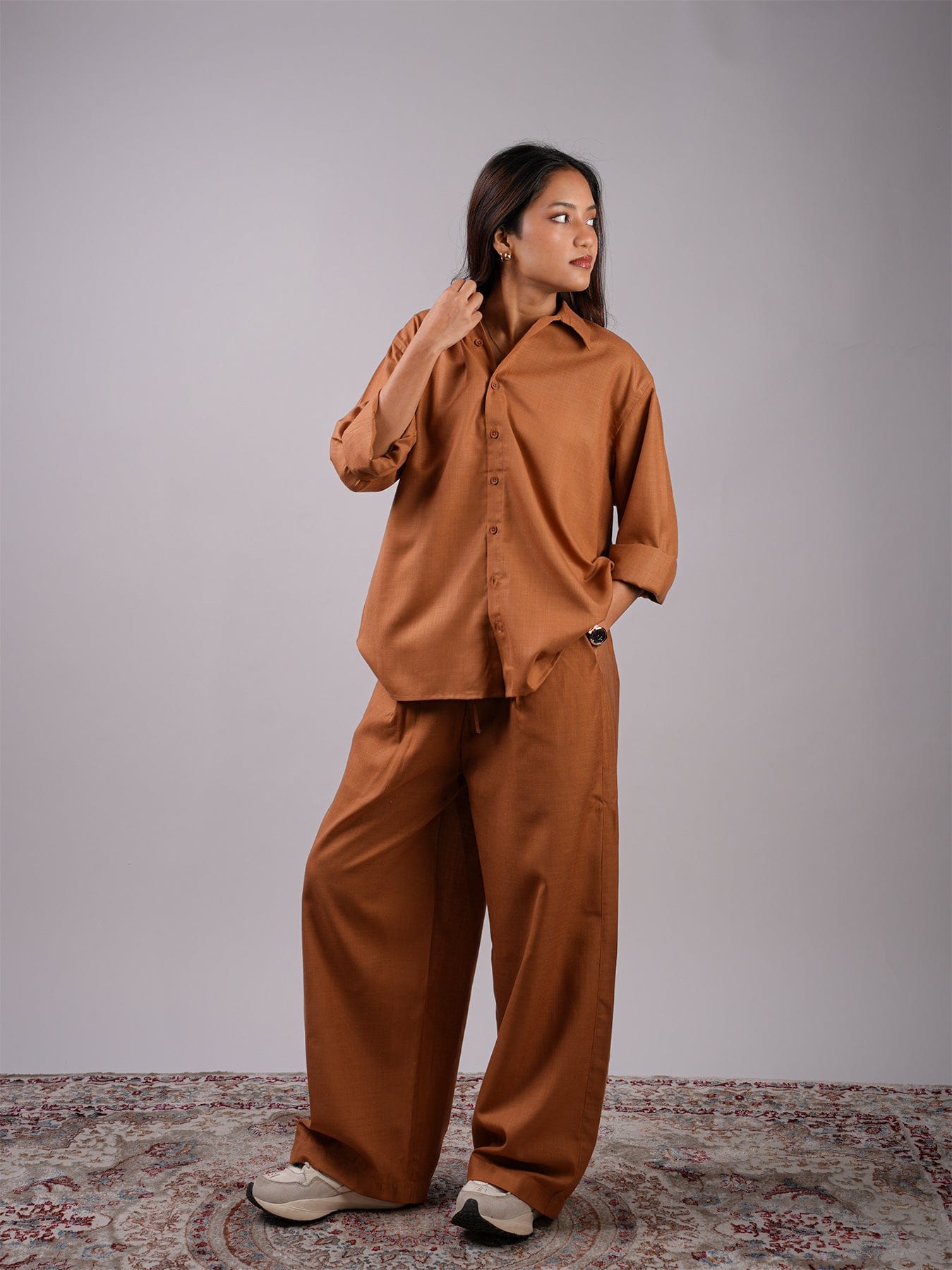 Oversized Brown Shirt