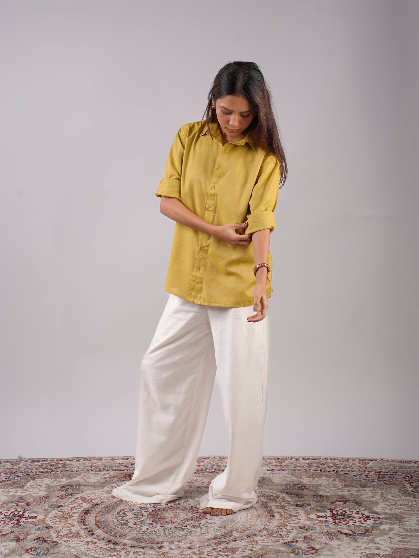 Oversized Green Linen Shirt