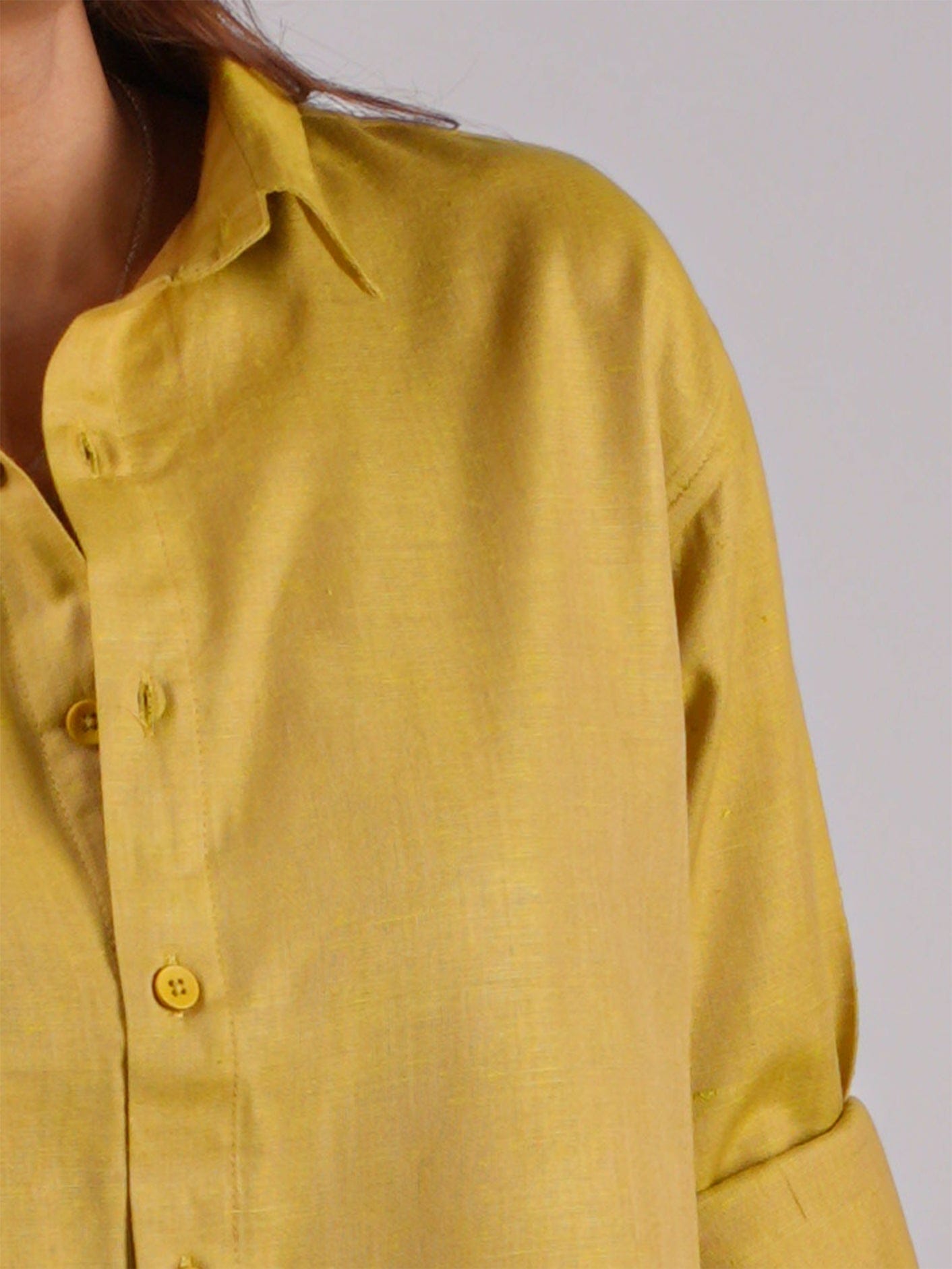 Oversized Green Linen Shirt