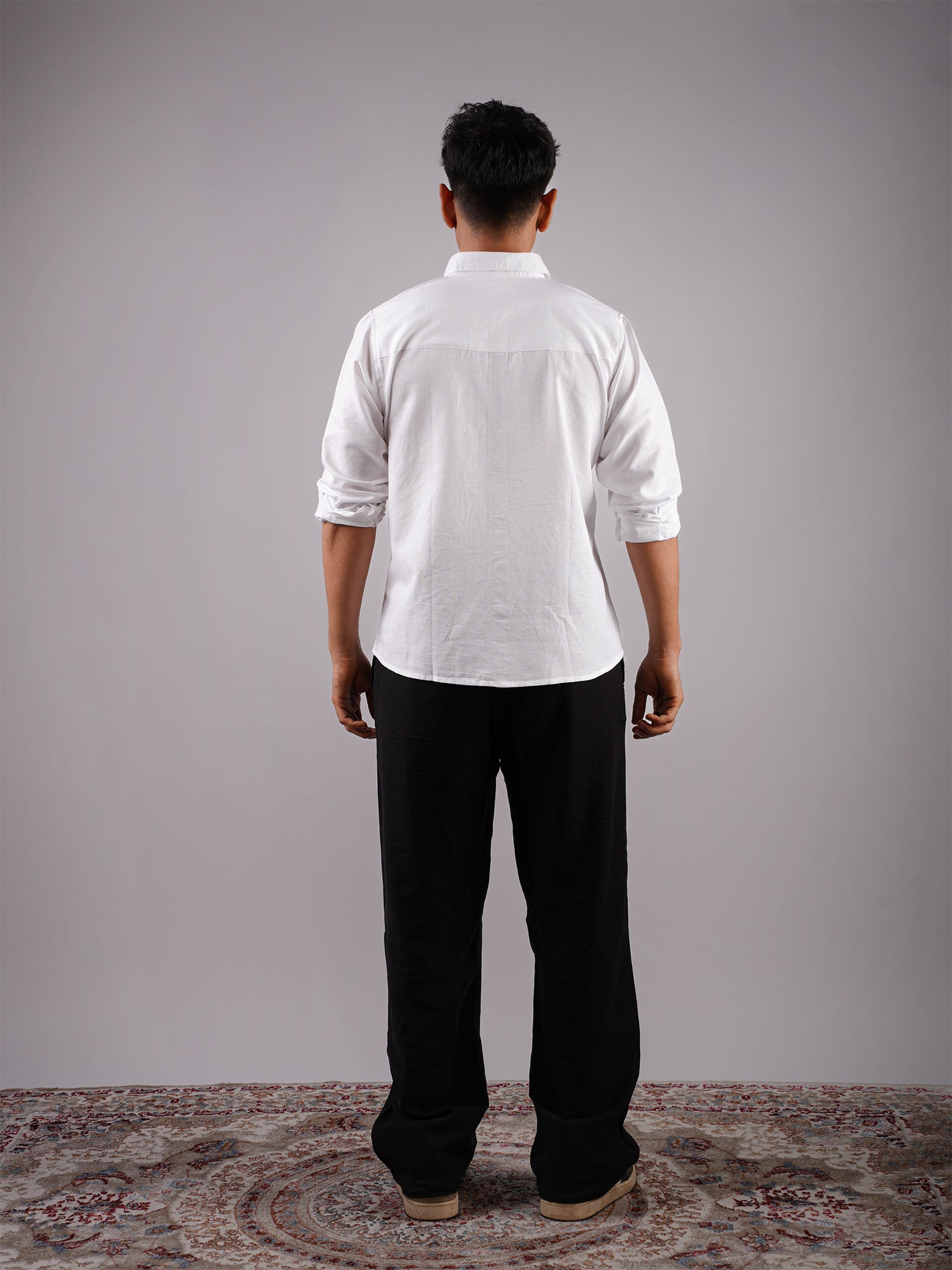 Dev White Linen Fitted Shirt