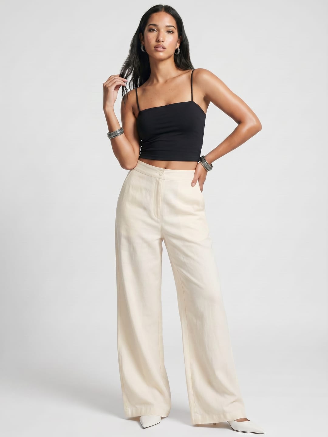 Beige Cotton Pants