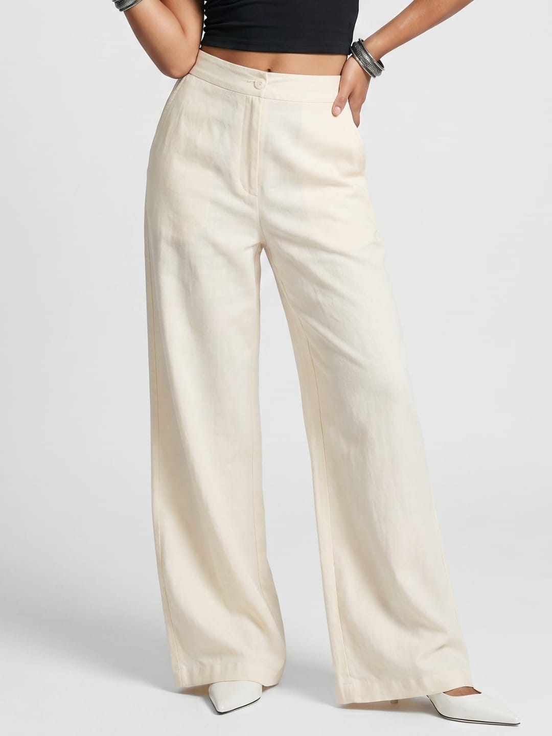 Beige Cotton Pants