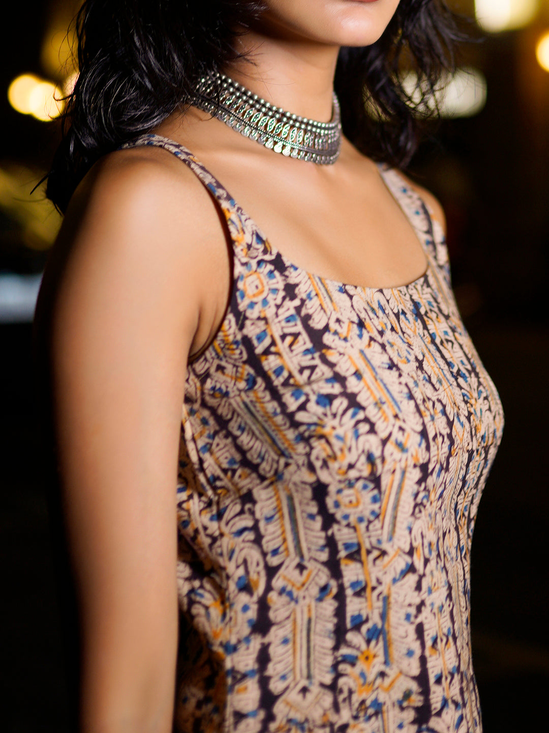 Kalamkari Deep Back Kurti