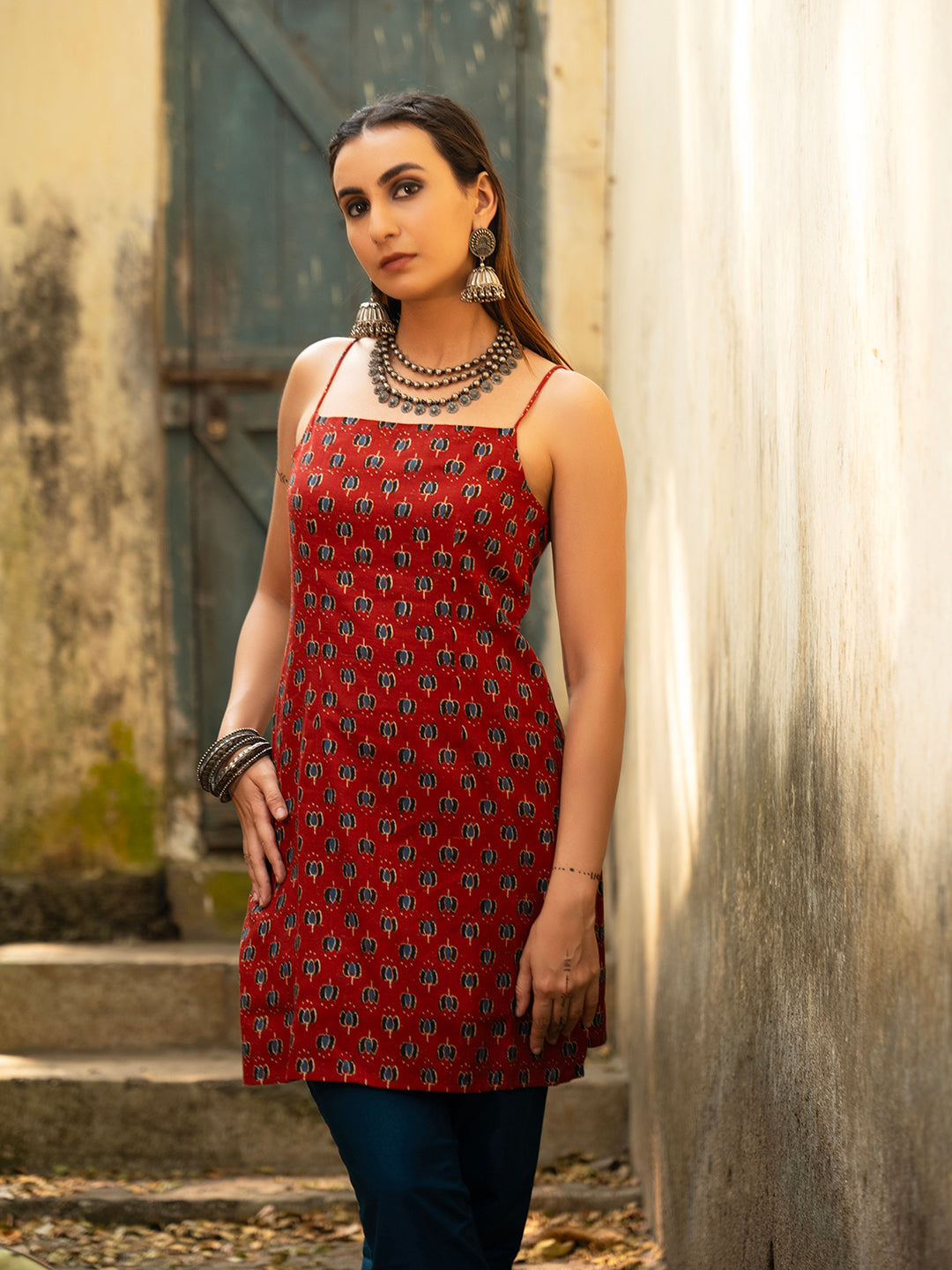 Ramya Noodle Strap Corset Kurti