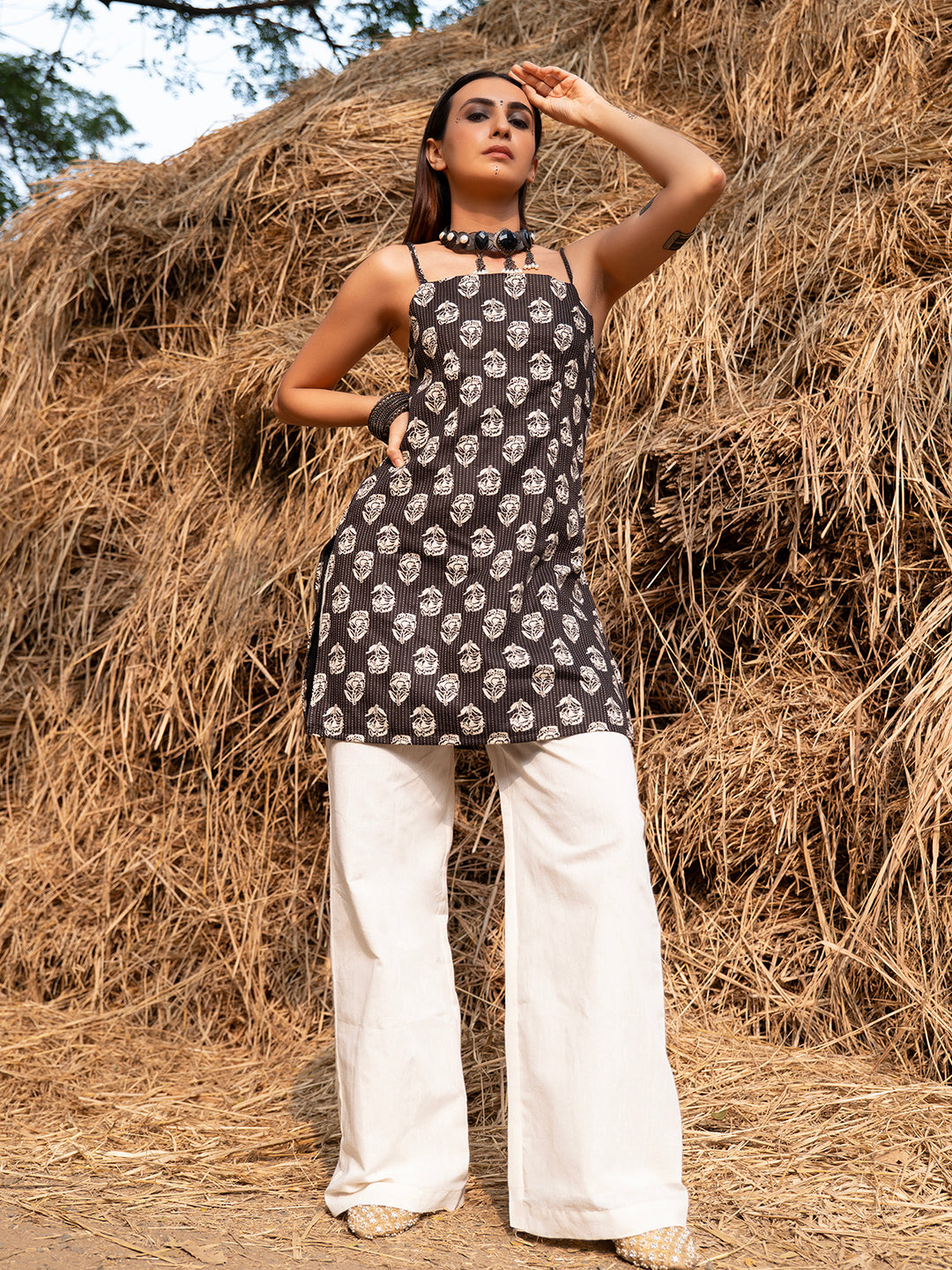 Kalika Noodle Strap Corset Kurti