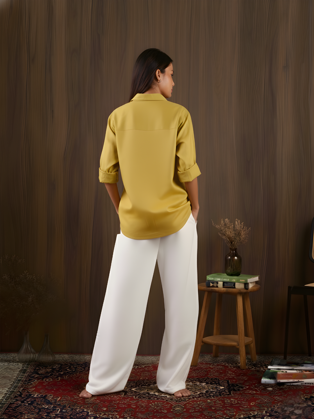 Oversized Green Linen Shirt