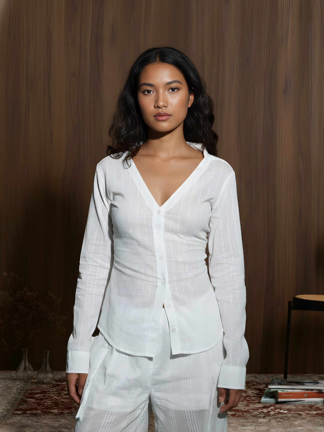 Neer Jacquard Corset Shirt