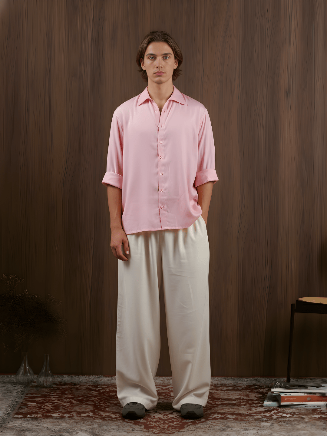 Ishaan Pink Loose Fitted Shirt