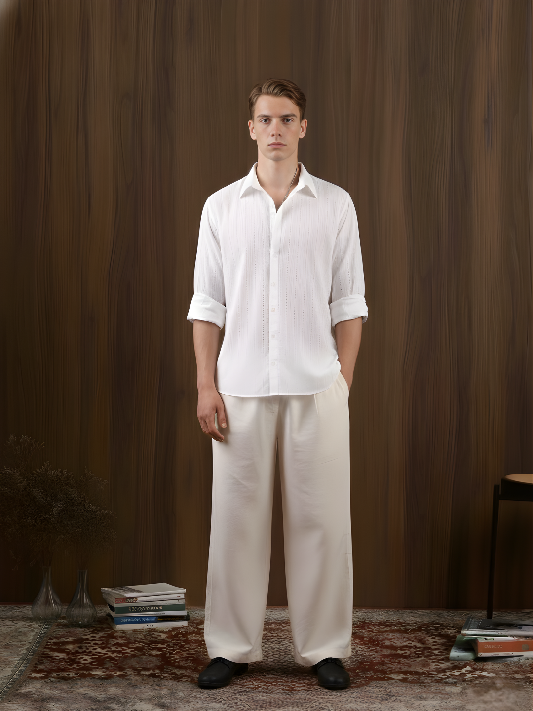 Sufi Jacquard Fitted Shirt