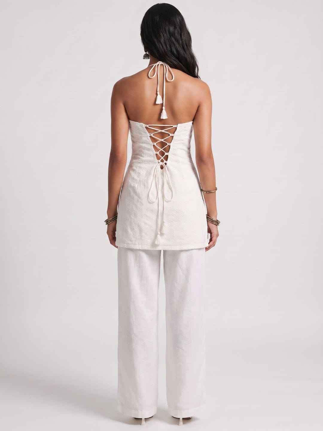 Hans Halterneck Corset Kurti – Off White