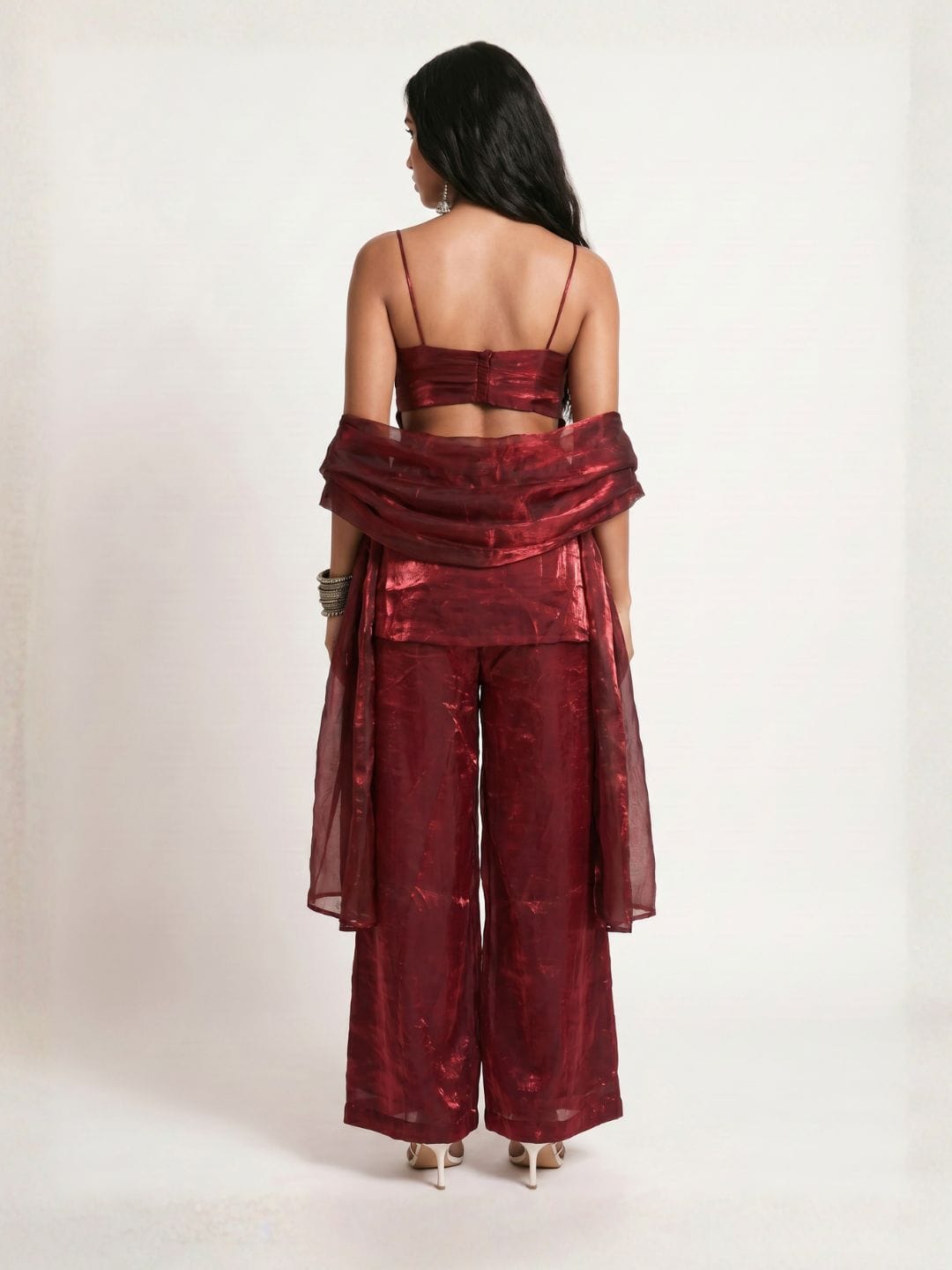 Laila Maroon Fendi Kurta Pant & Dupatta Set