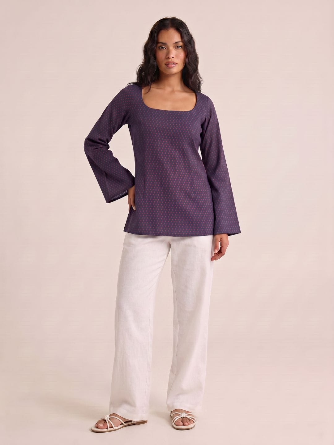 Karima Deep Back Sleeved Kurti