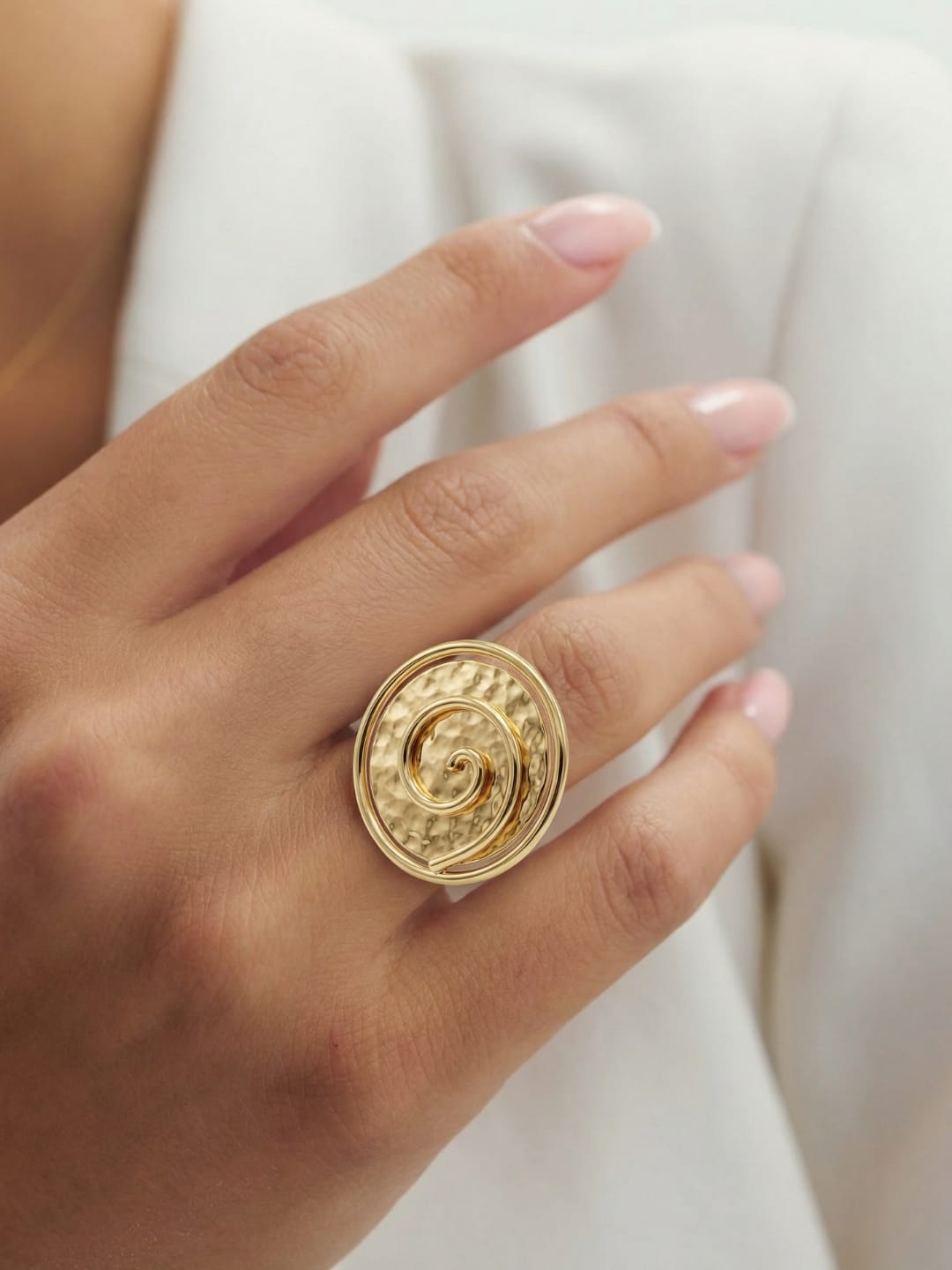 Spiral Gold Flake Ring