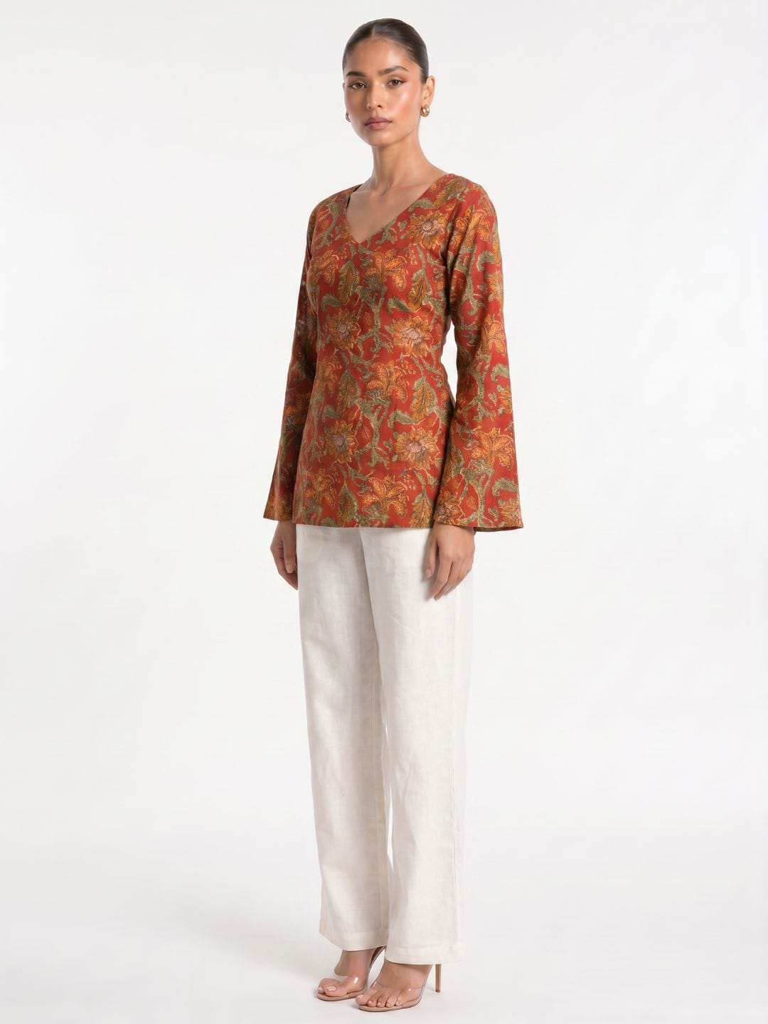 Kareen Backless Sleeved Corset Kurti