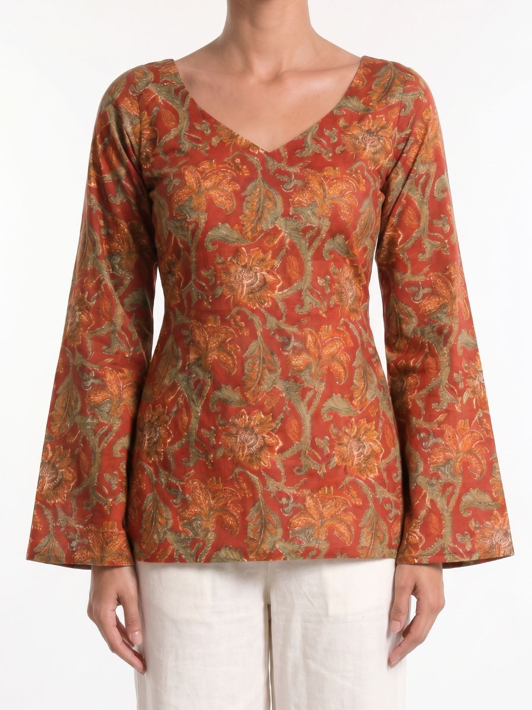 Kareen Backless Sleeved Corset Kurti