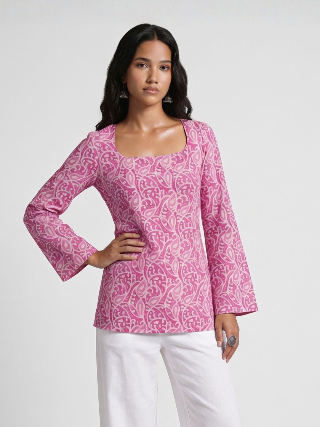 Aashi Deep Back Sleeved Kurti