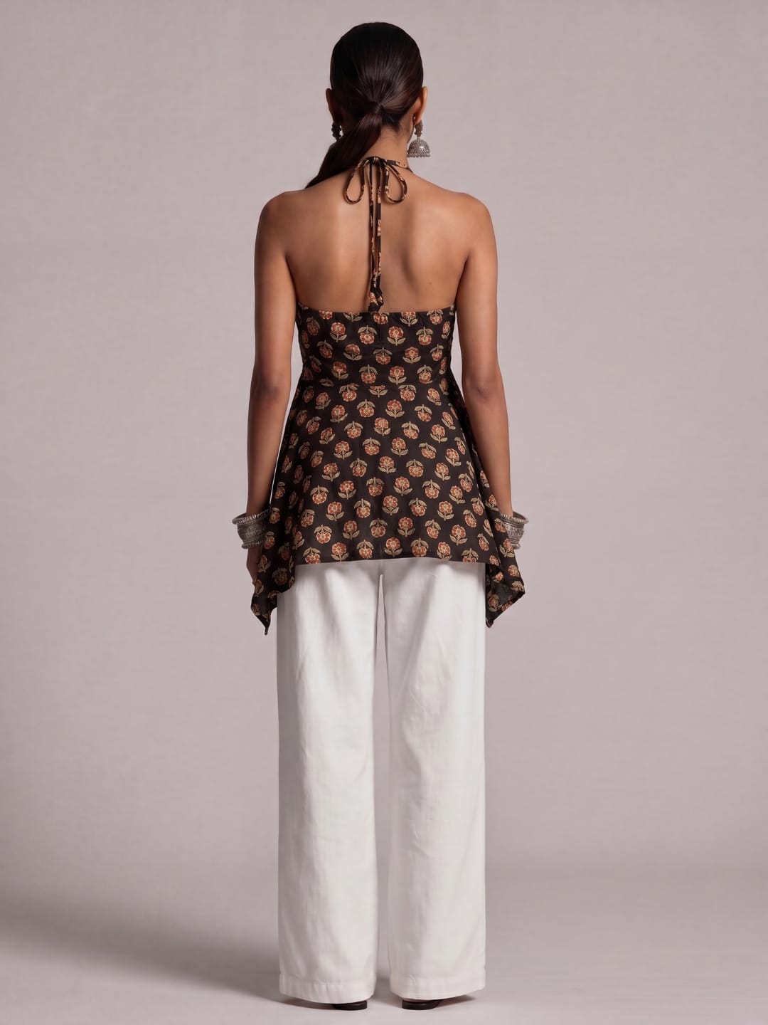 Saral Asymmetrical Tie - Up Top
