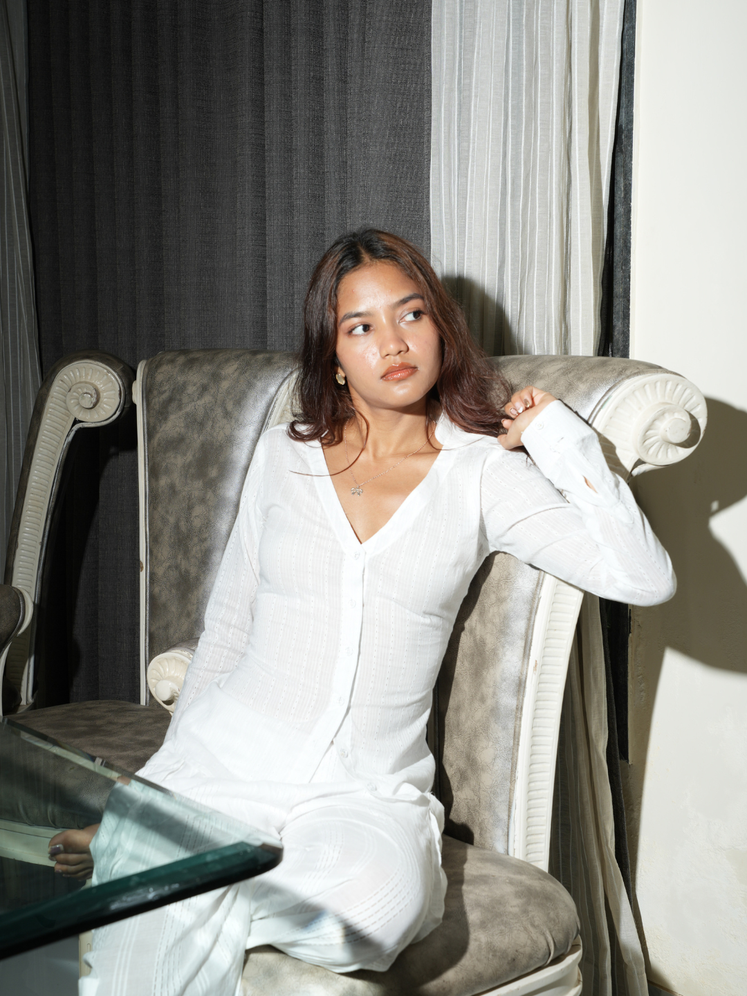 Neer Jacquard Corset Shirt