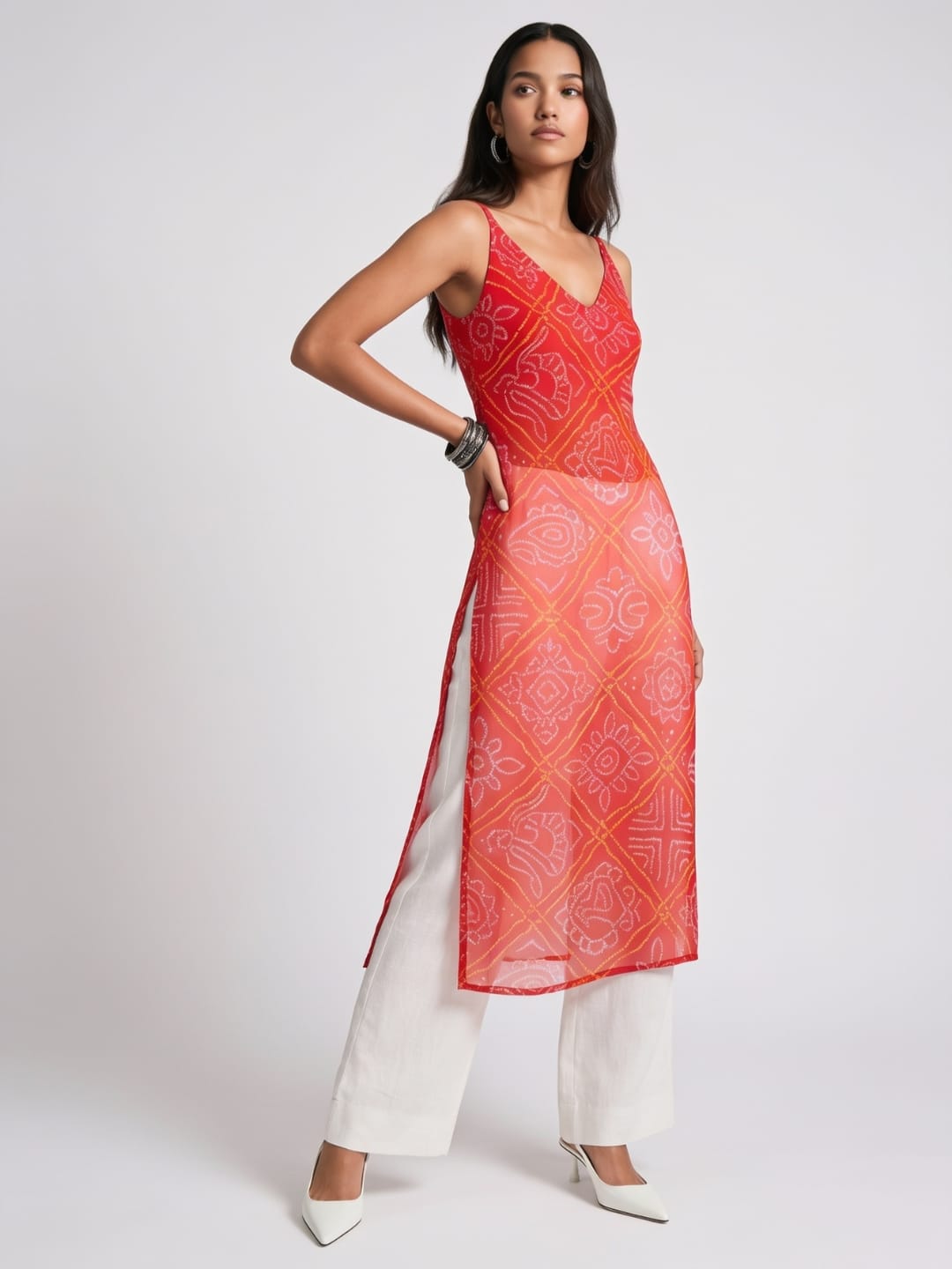 Payal Sheer Bandhani Kurti