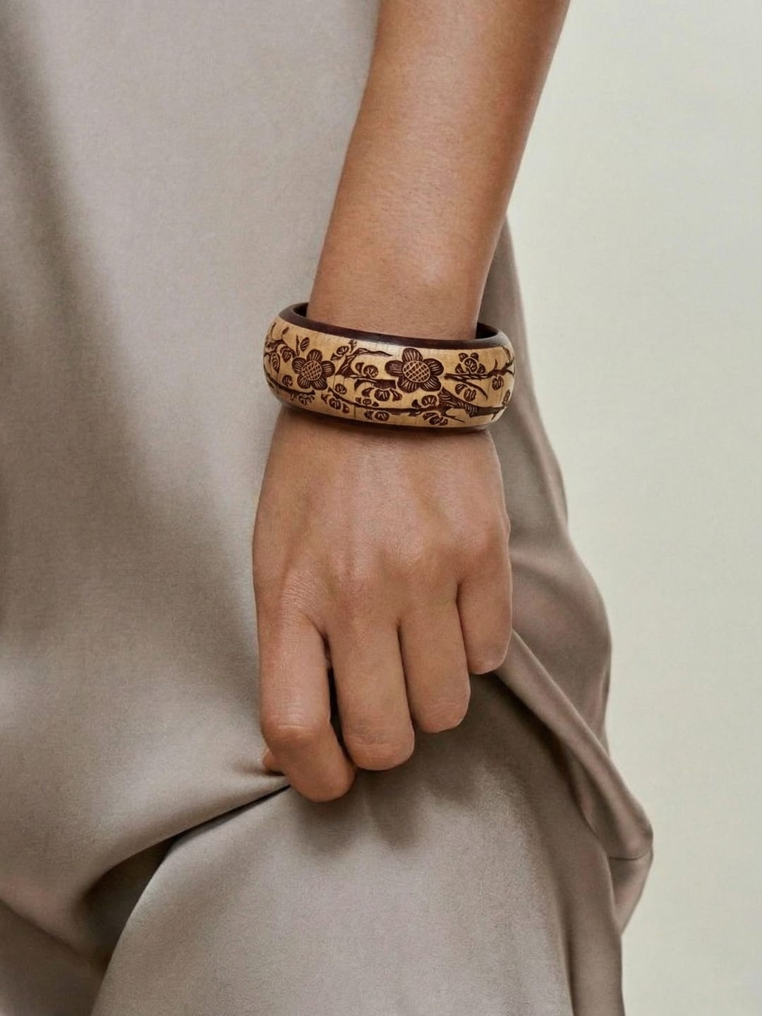 Veda Carved Wood Kada