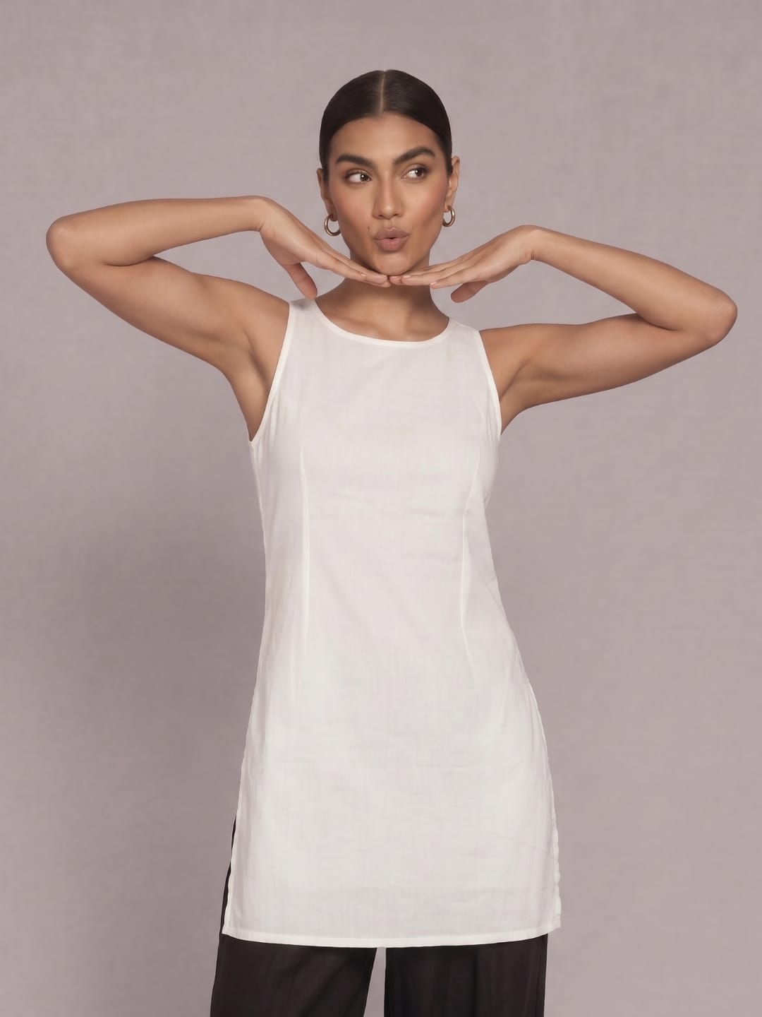Saba Plain Round Neck Kurti
