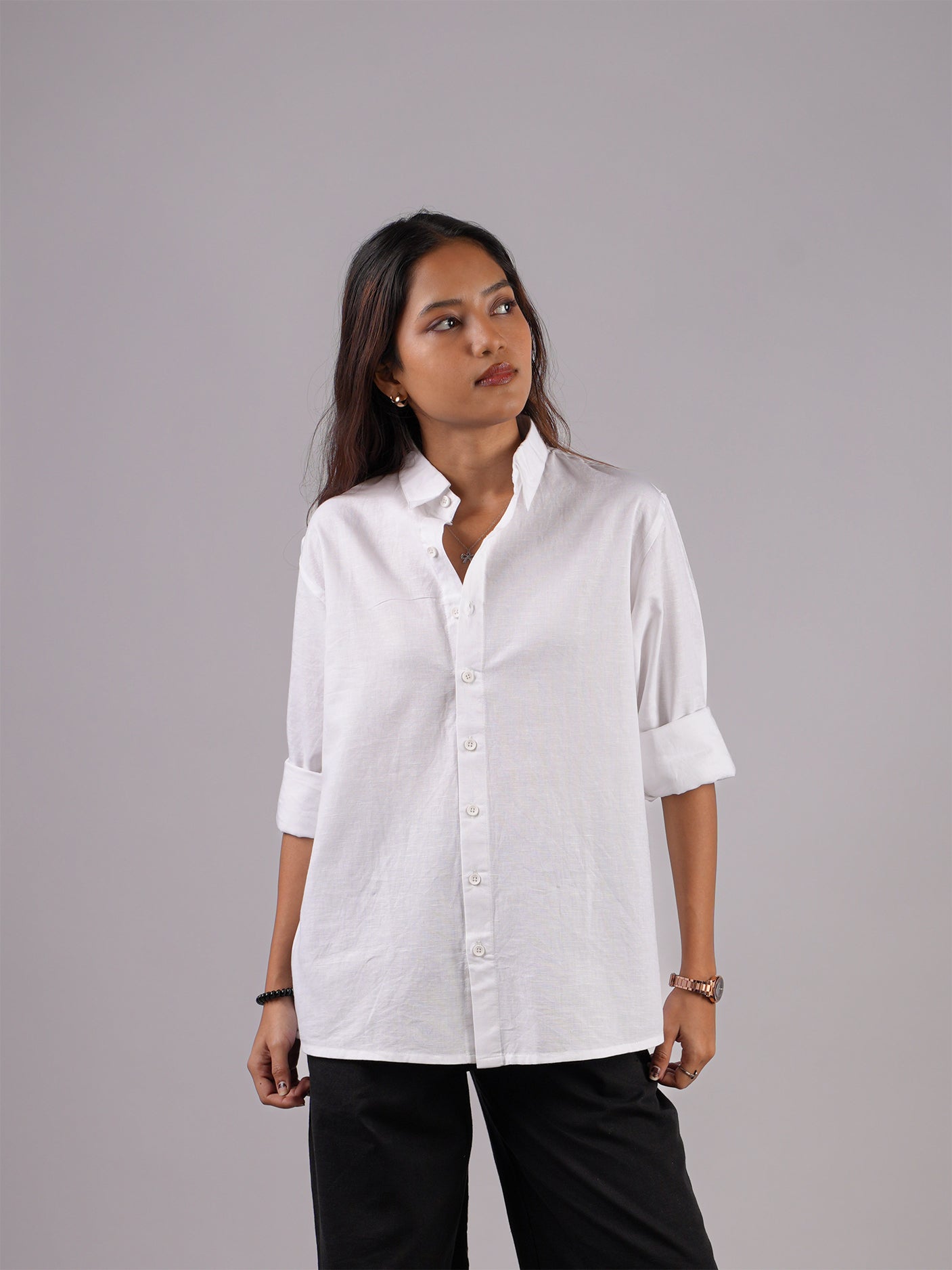 Oversized White Linen Shirt