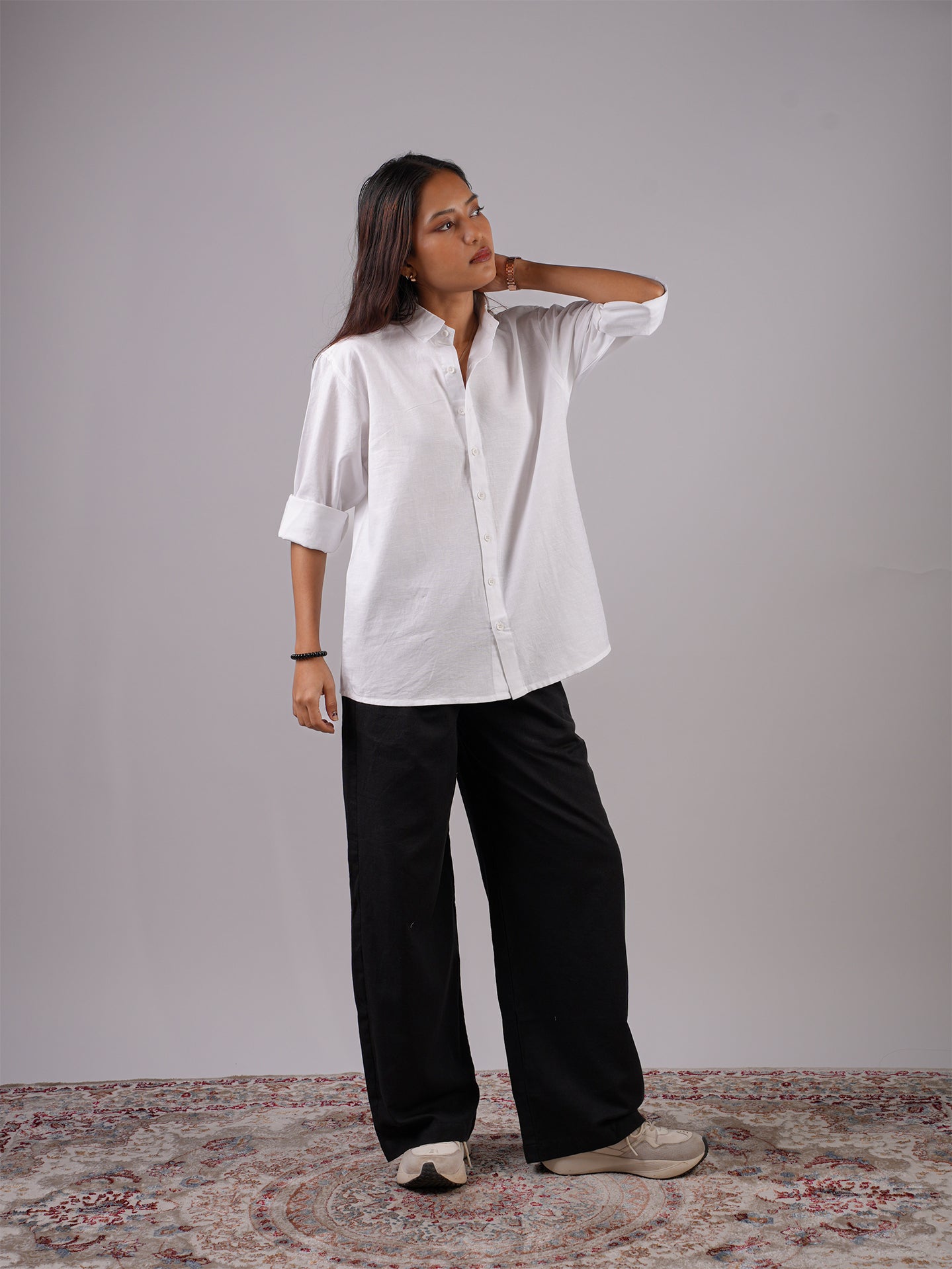 Oversized White Linen Shirt