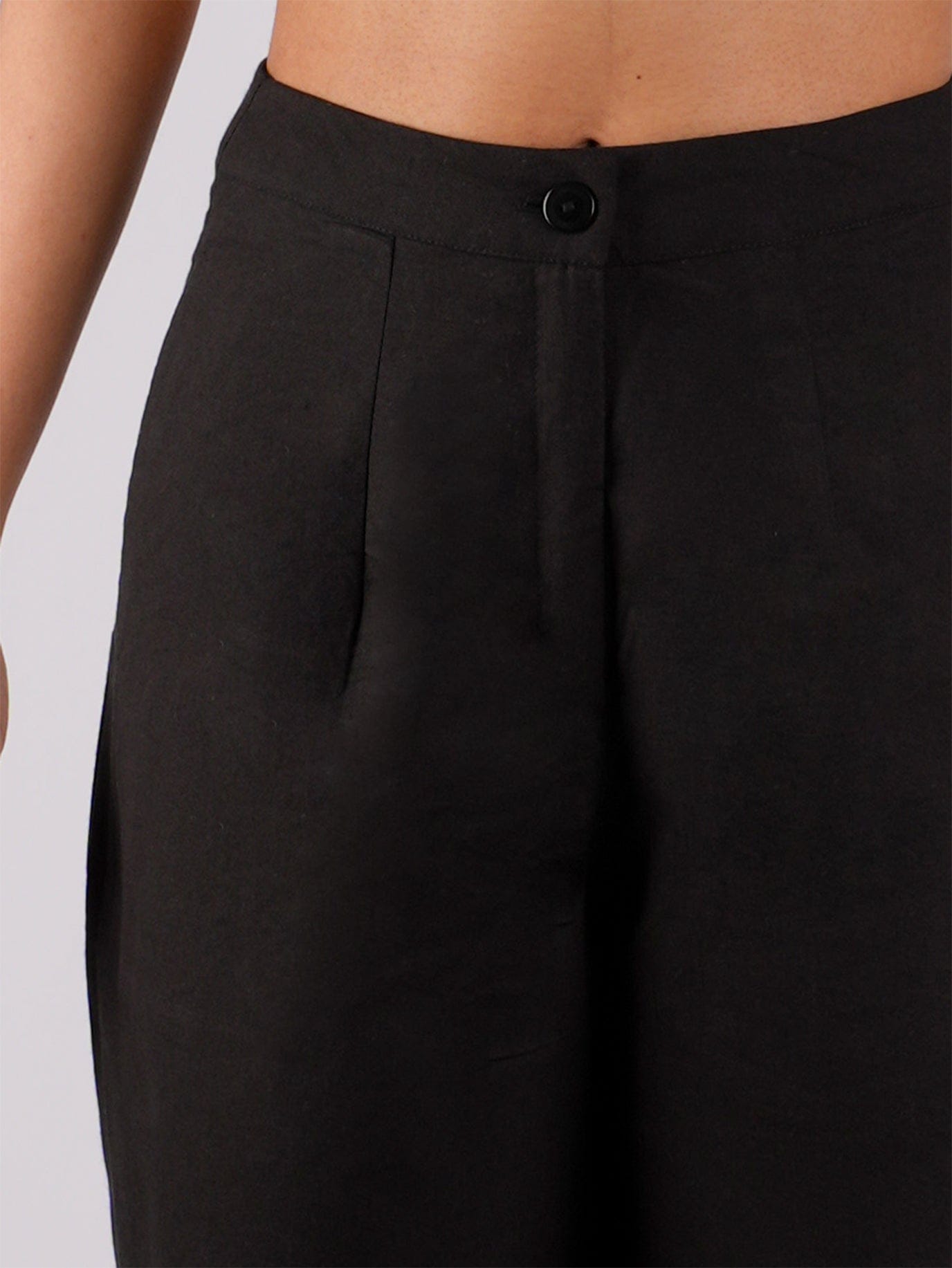 Black Cotton Pants
