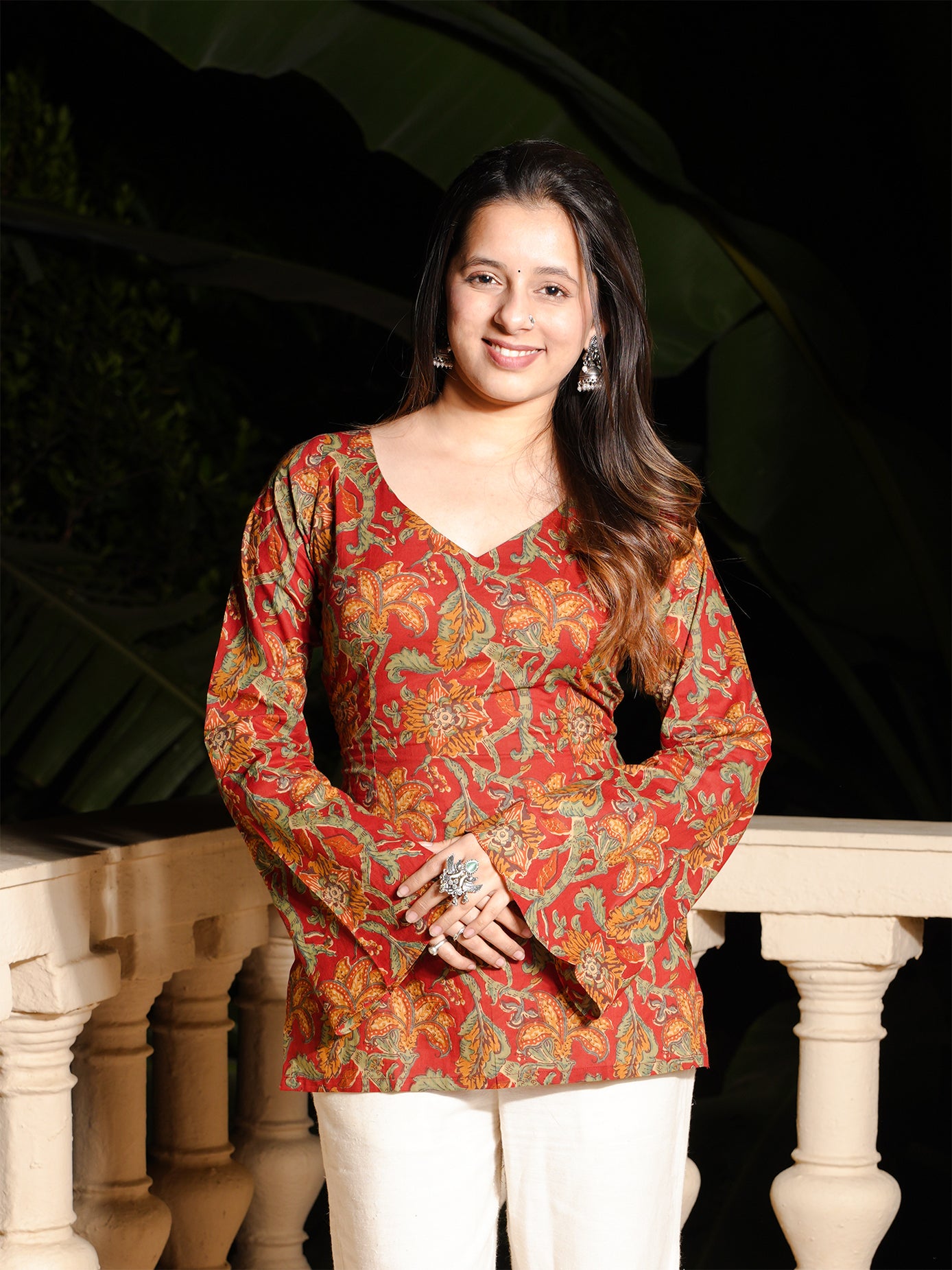 Kareen Backless Sleeved Corset Kurti