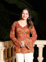 Kareen Backless Sleeved Corset Kurti