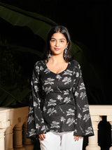 Noira Backless Sleeved Corset Kurti