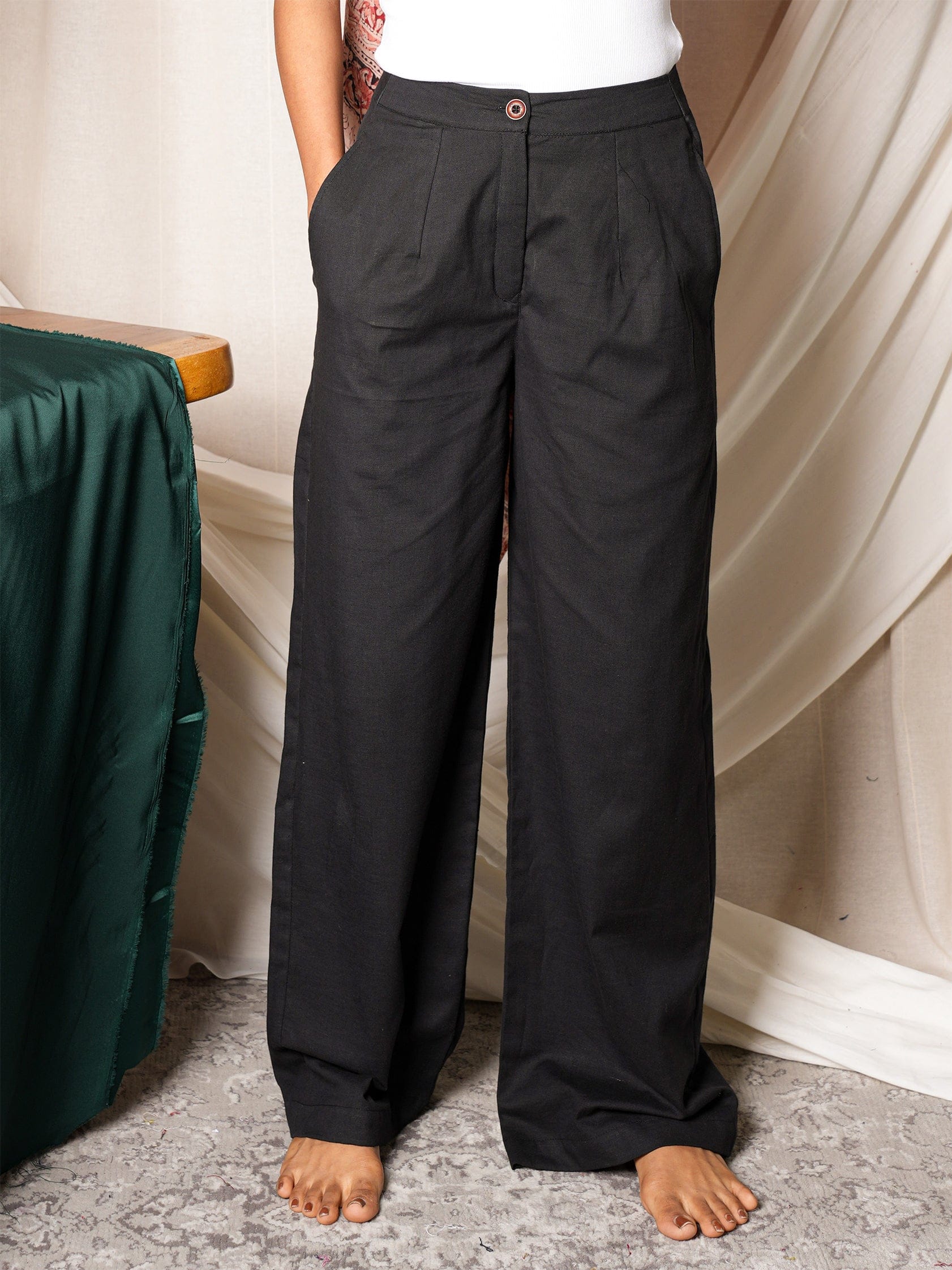 Black Linen Trouser