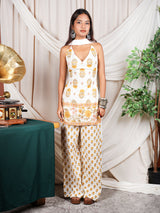 Jamna halterneck Corset Kurti Pant dupatta Set