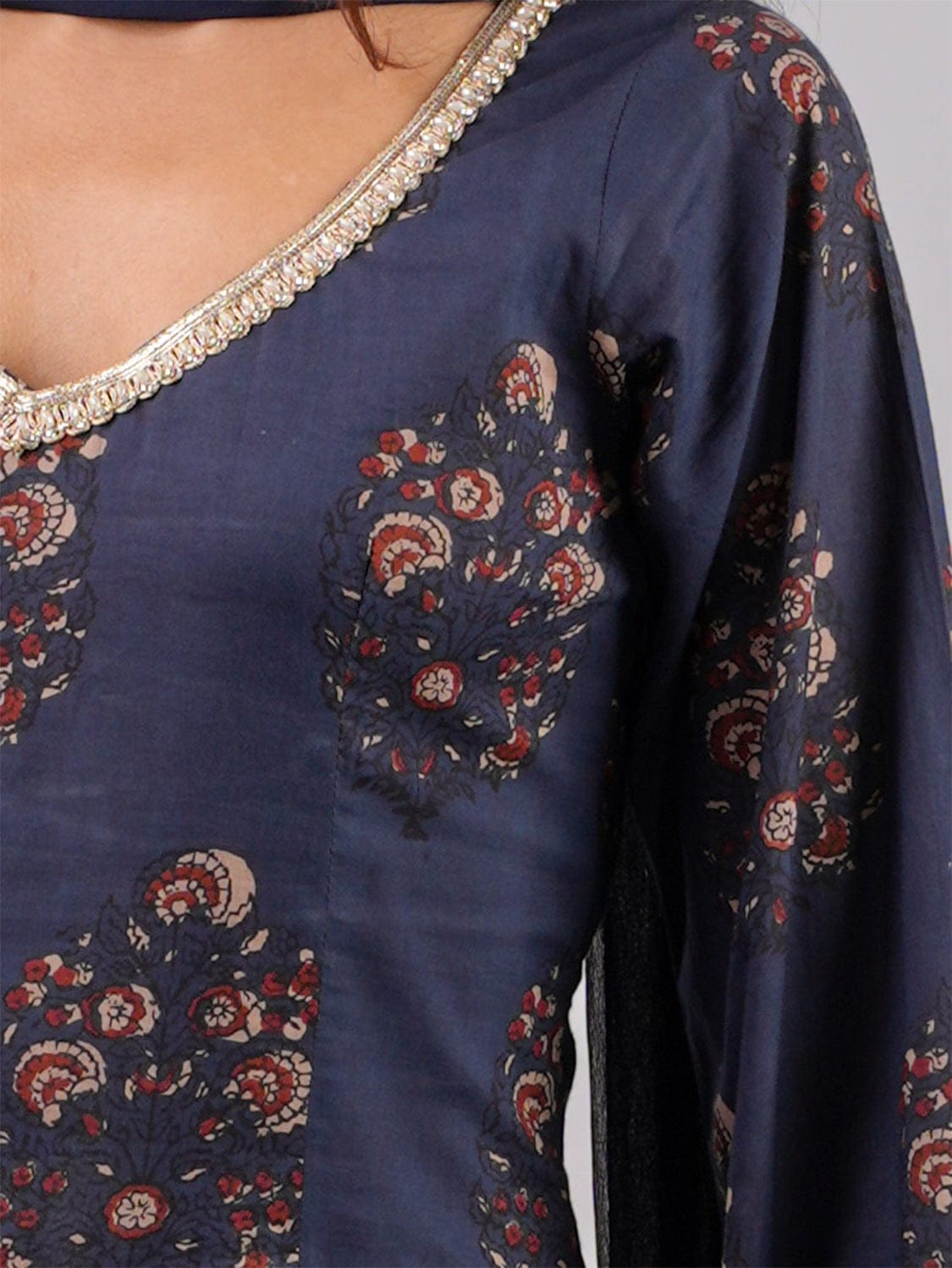 Inaayat Sleeved Corset Kurti With Sharara And Dupatta  Set