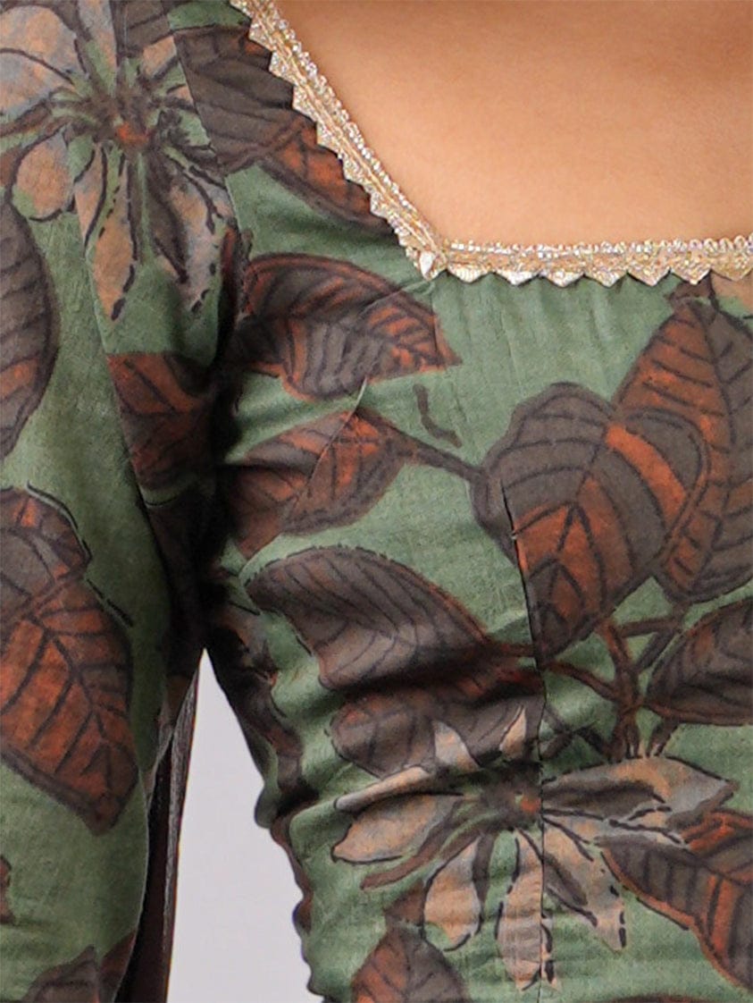 Meherzeen Sleeved Corset Kurti Sharara Set